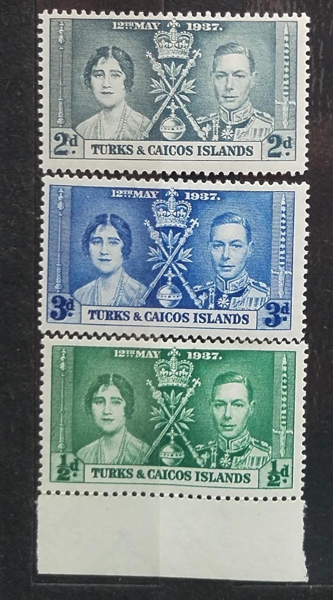 1937 omnibus vydání korunovace Jiřího VI. - TURKS A CAICOS