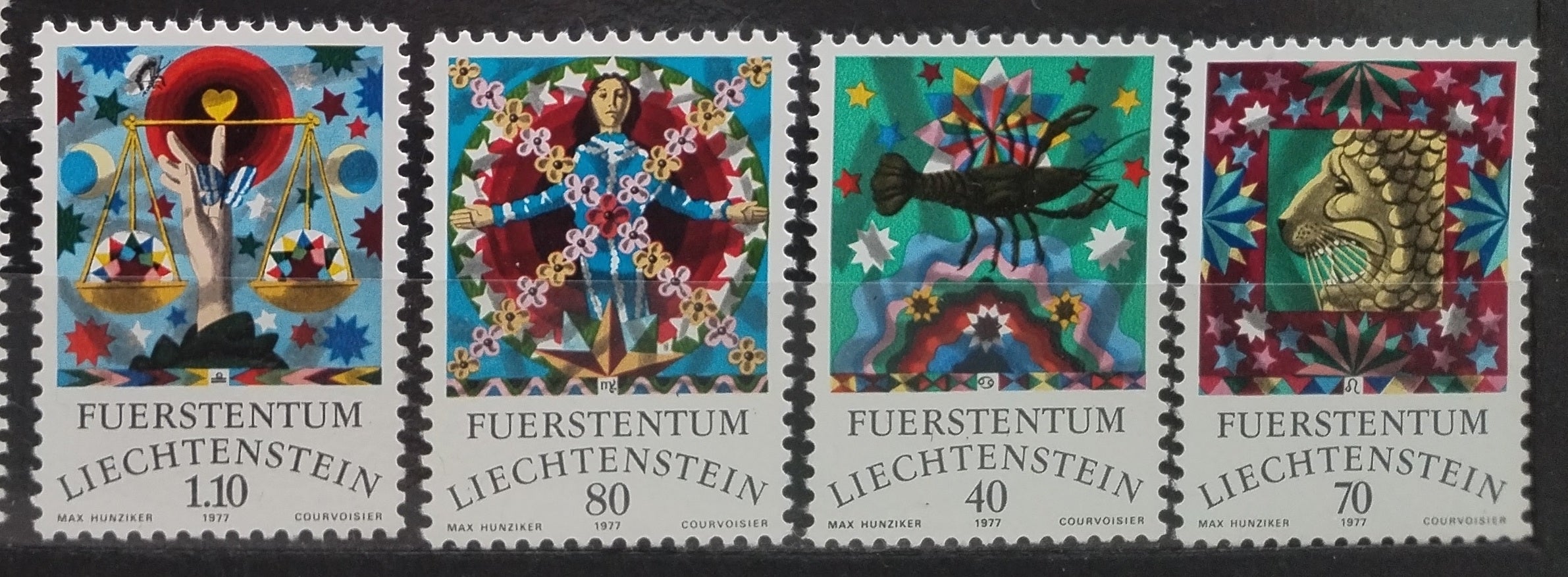 Lichtenštejnsko 1977 Zvěrokruh a zodiak