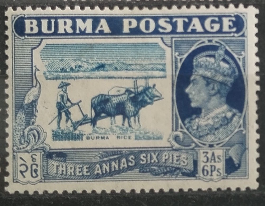 Britská Barma 1938 Hodnota 3A6p