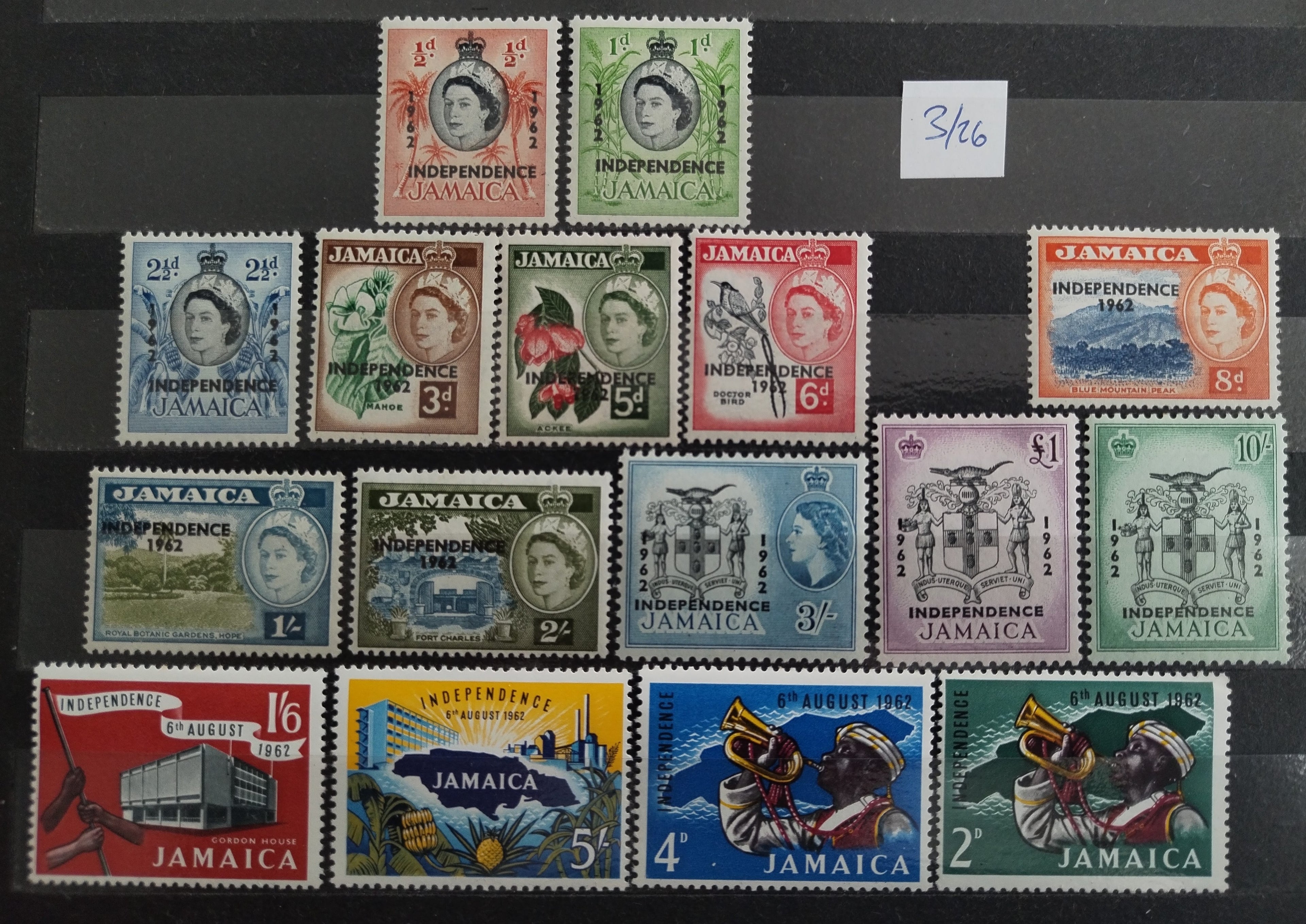 Jamajka 1962 42£ Nezávislost ostrova, Přetisky