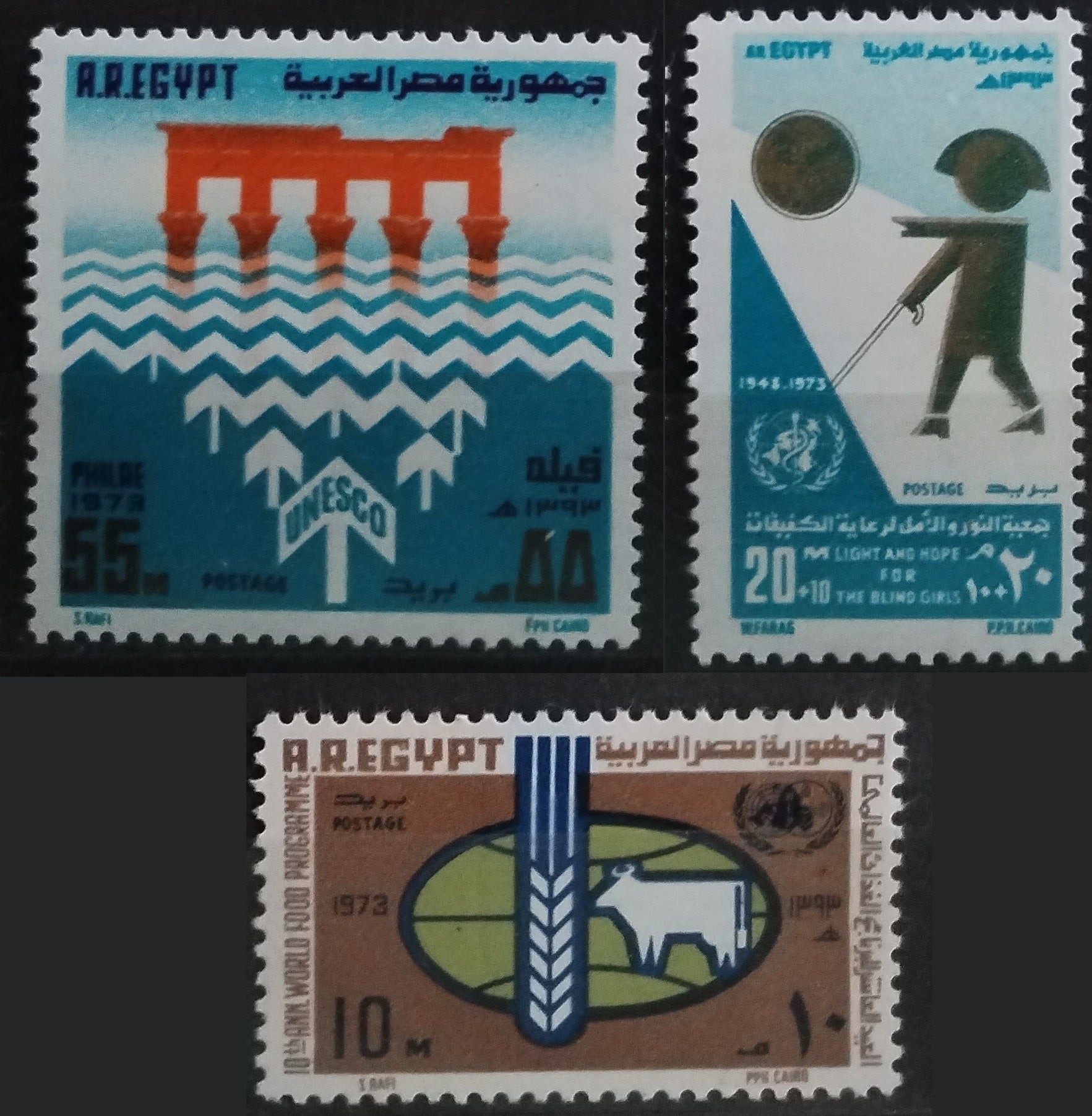 Egypt 1973 Programy OSN, Památky a dobytek