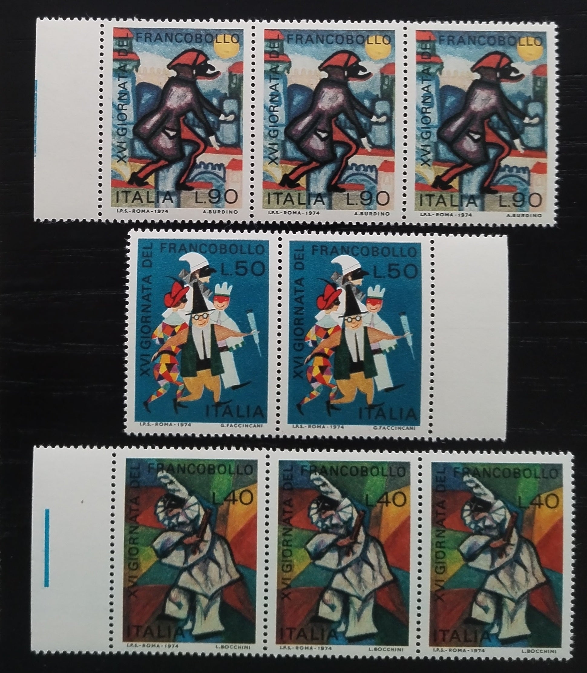 Itálie 1974 Den známky, Klauni