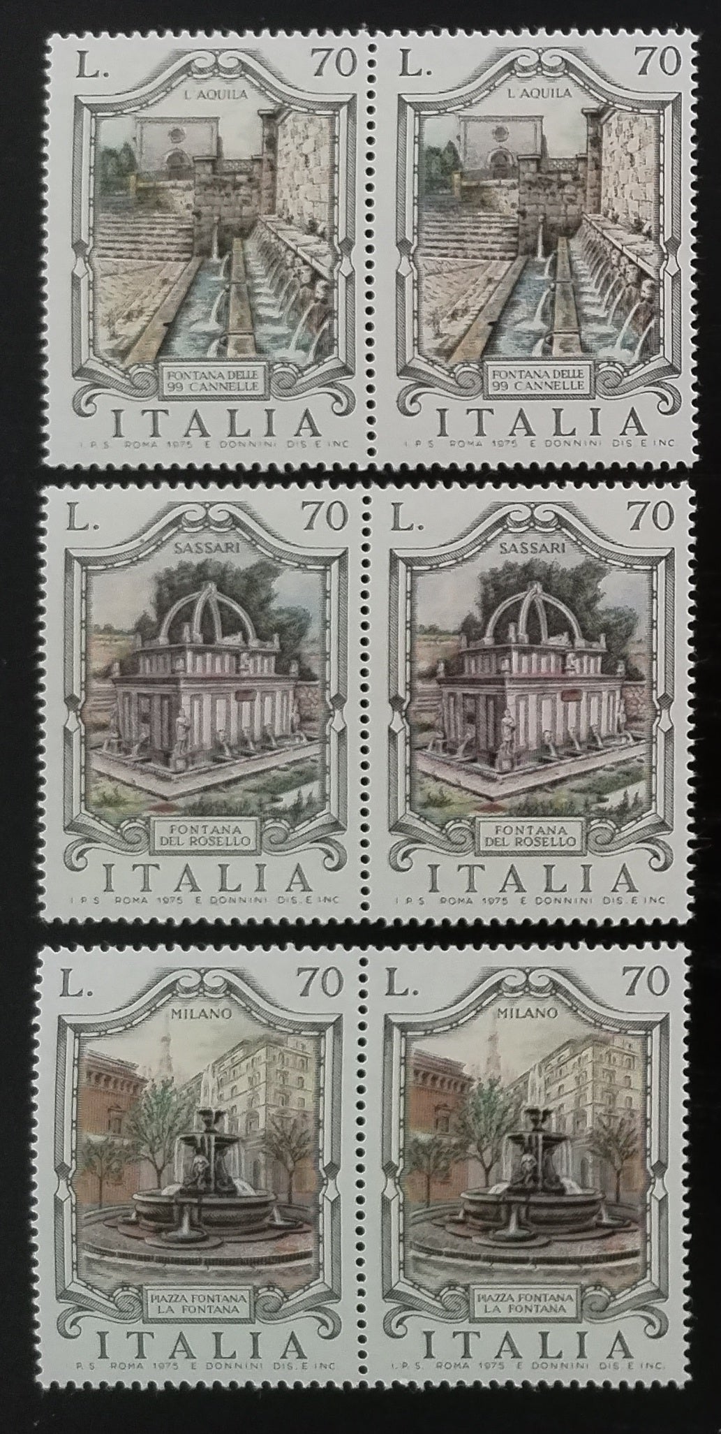 Itálie 1975 Kašny a fontány
