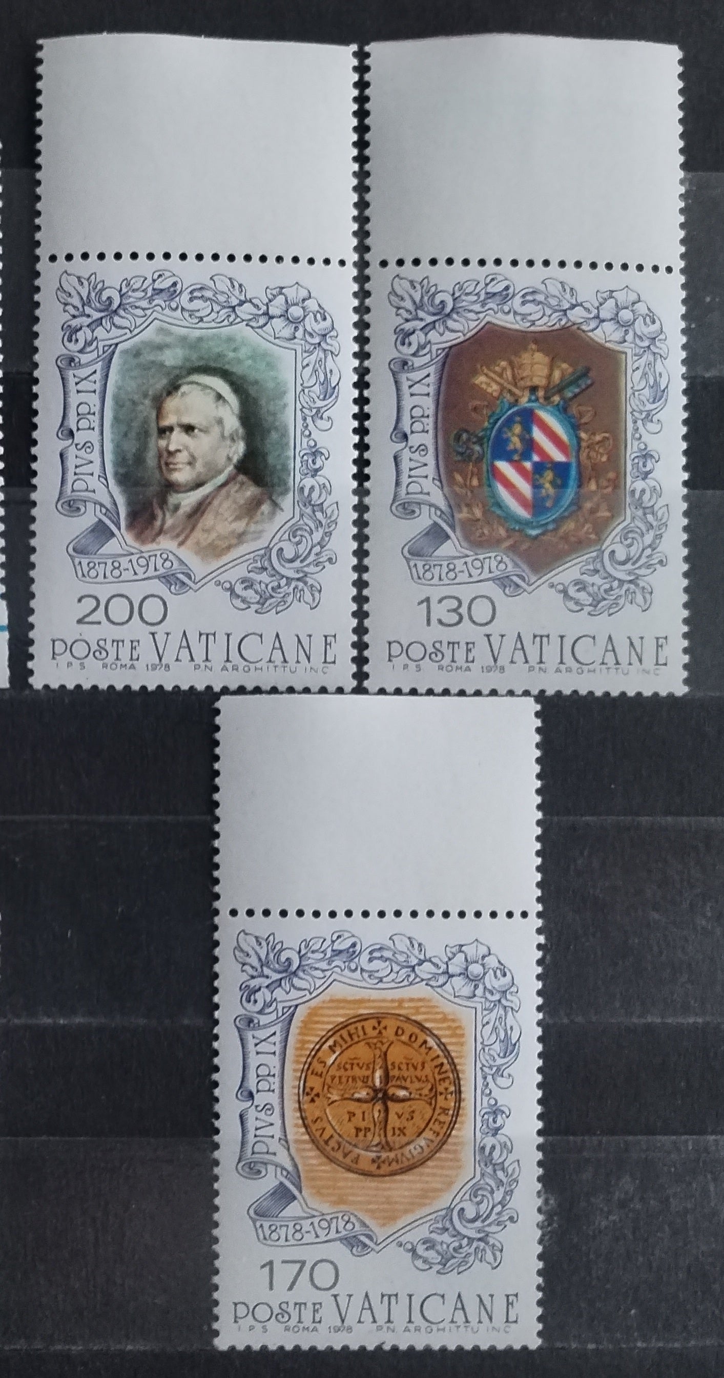 Vatikán 1978 Papež Pius IX. a erby