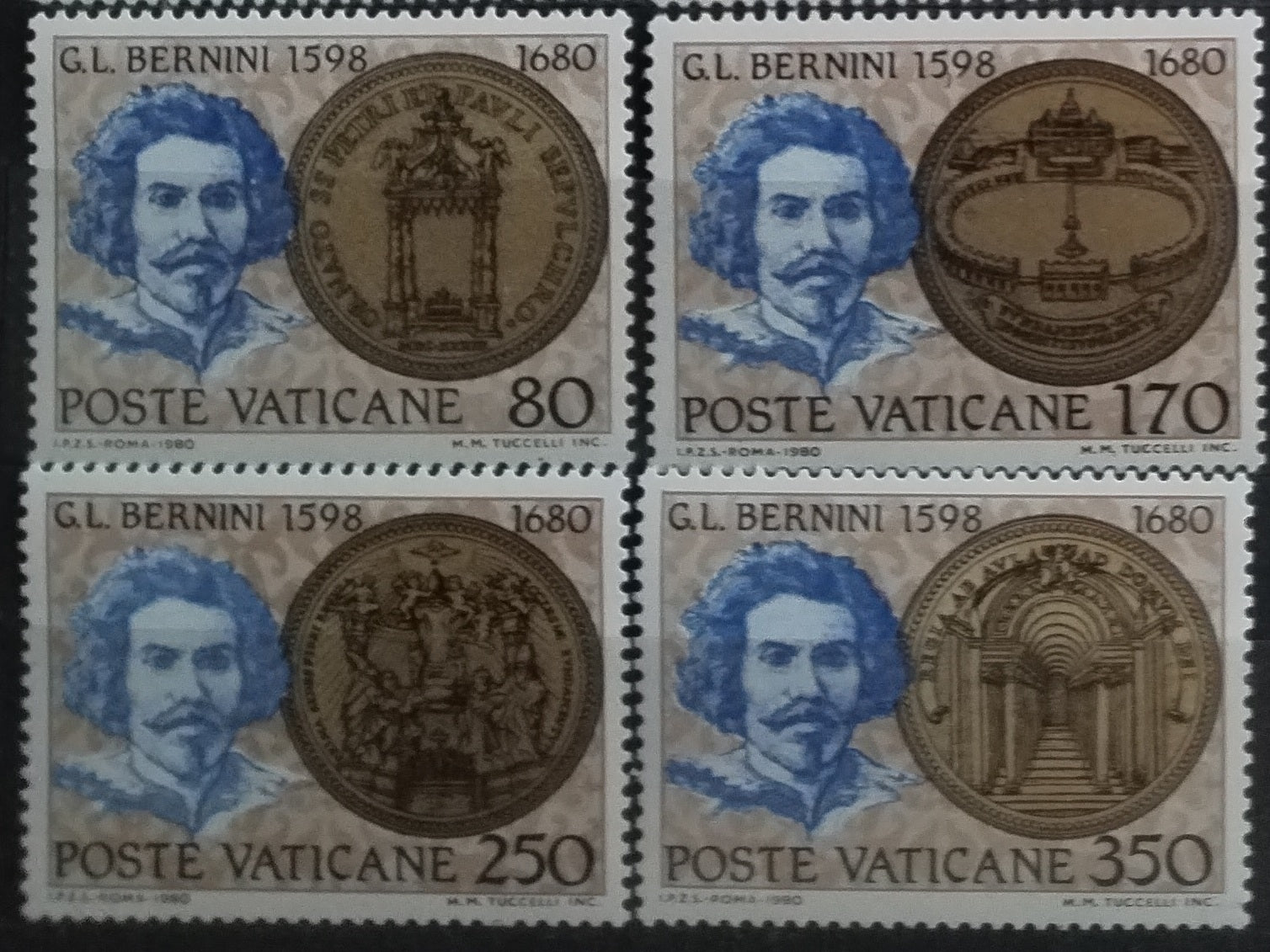 Vatican 1980 Bernini and coins