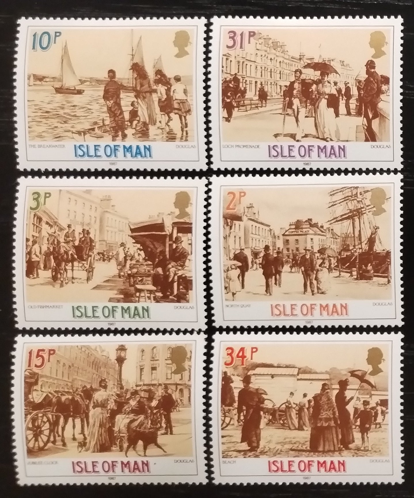 Ostrov Man 1987 Viktoriánské ulice a historické pohledy