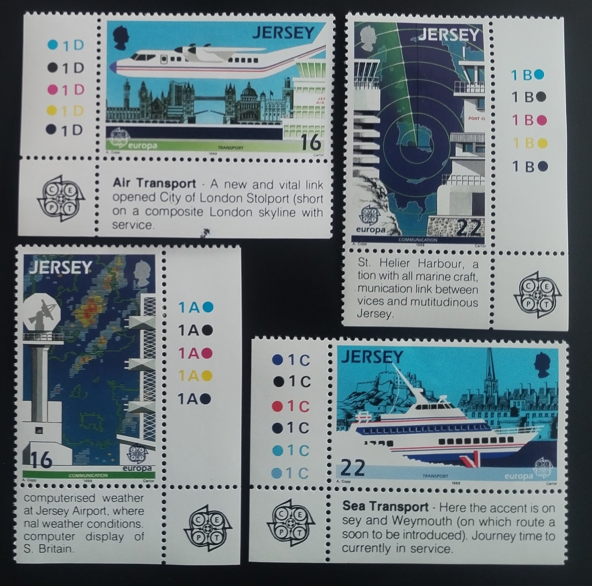 Jersey 1988 EUROPA - Planes and ships