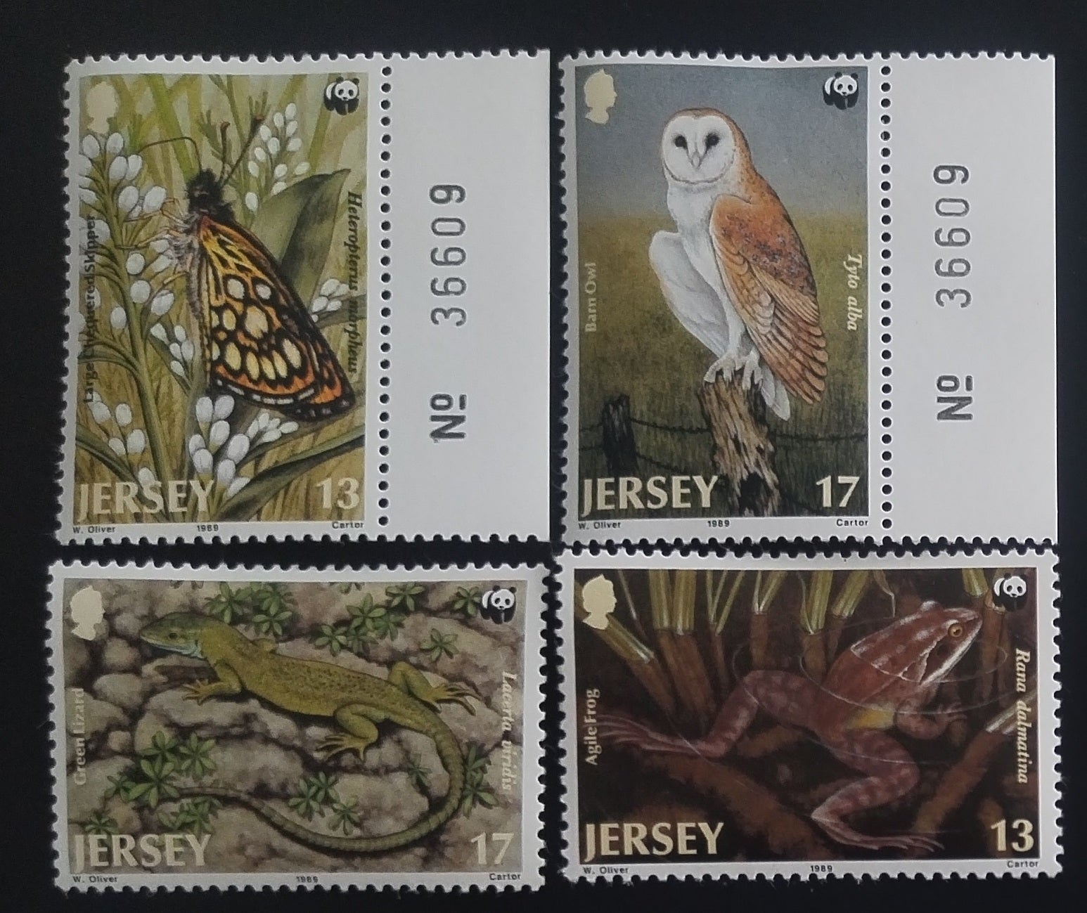 Jersey 1989 Ptáci a hmyz, Plazi