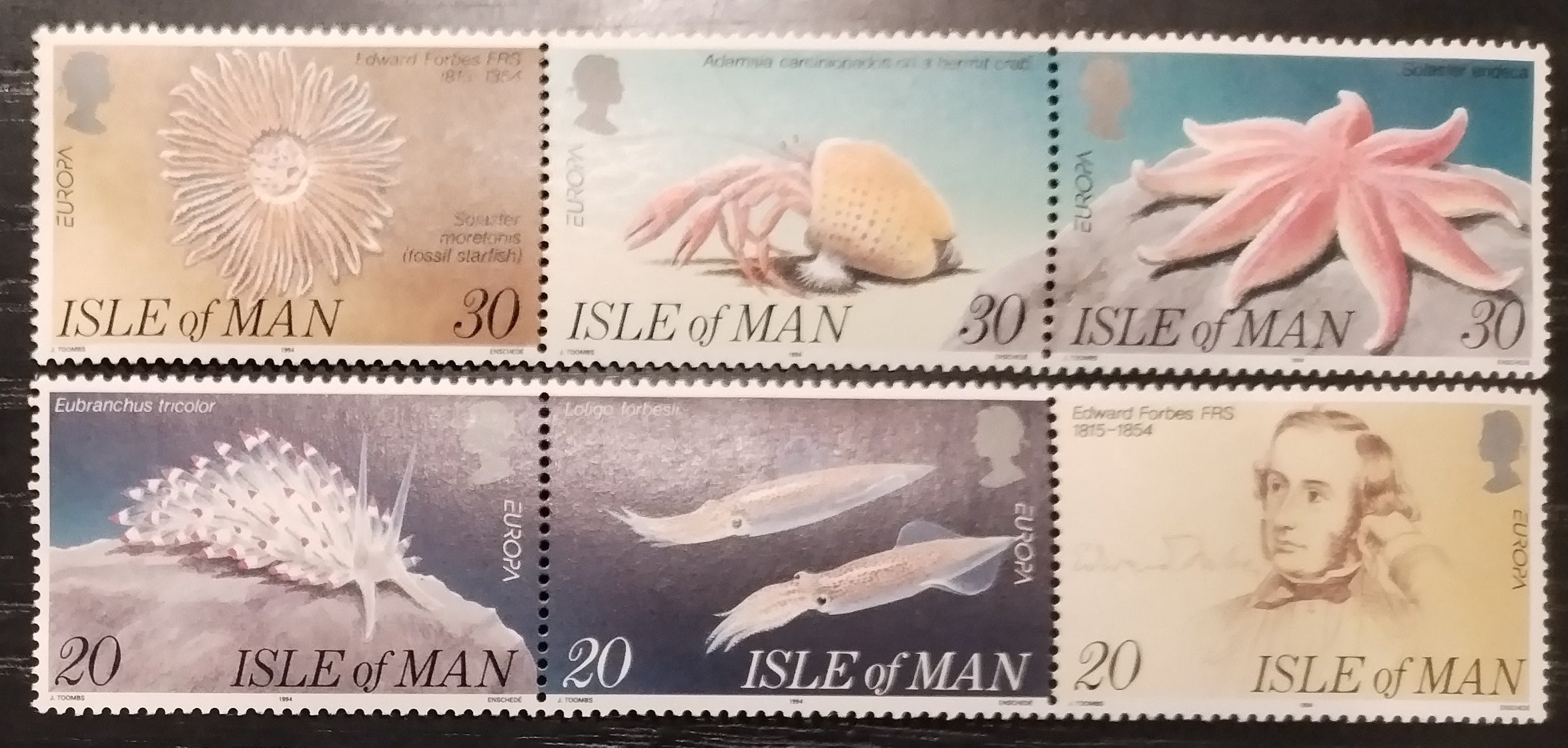 Ostrov Man 1994 EUROPA a mořská fauna, Ryby a korýši
