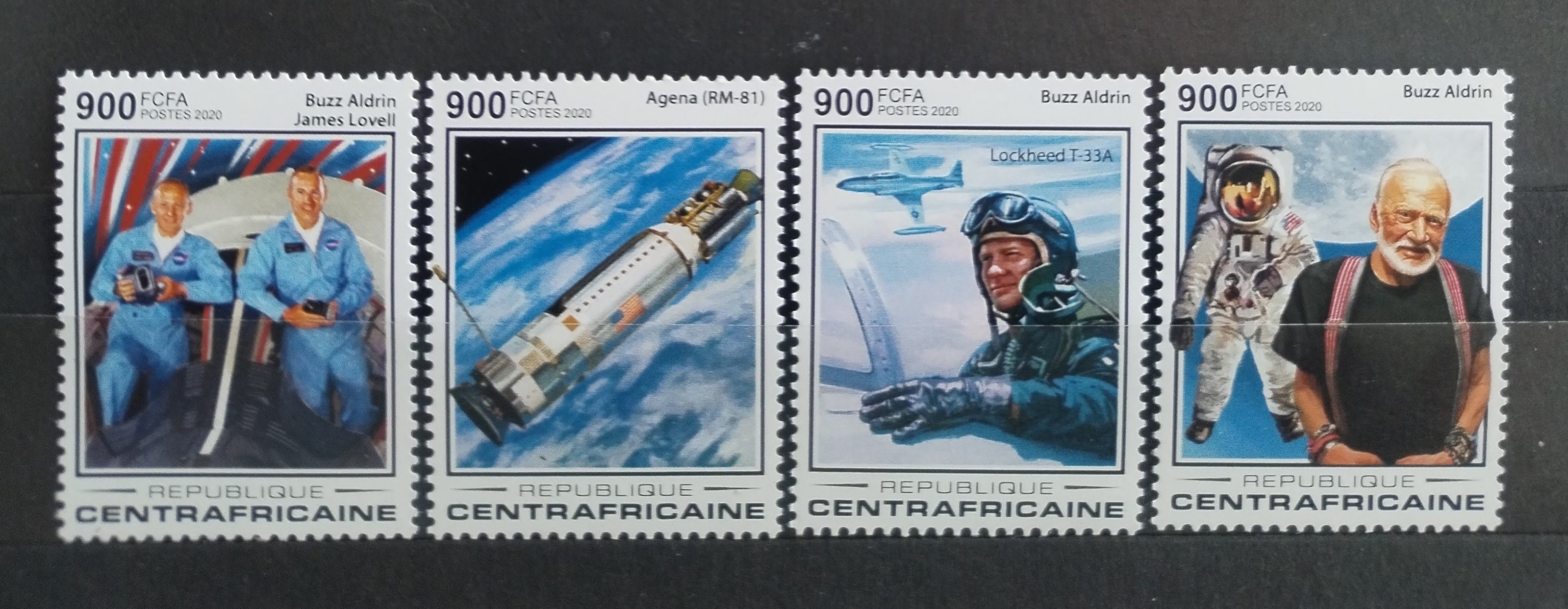 Středoafrická rep. 2020 Buzz Aldrin, Vesmír a kosmos