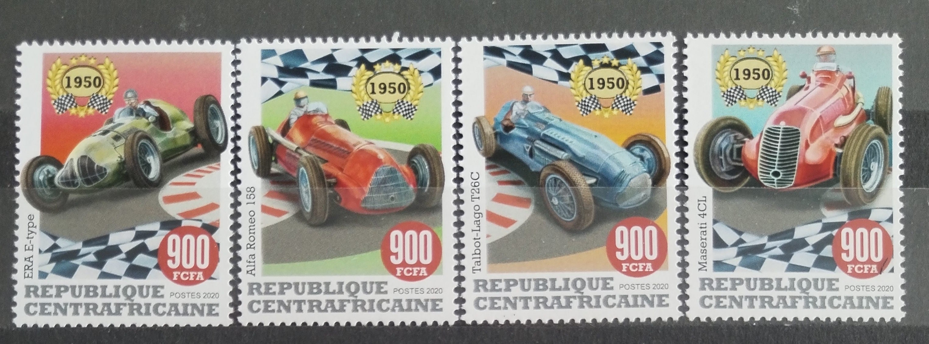Středoafrická rep. 2020 Formule 1950, Závodní auta