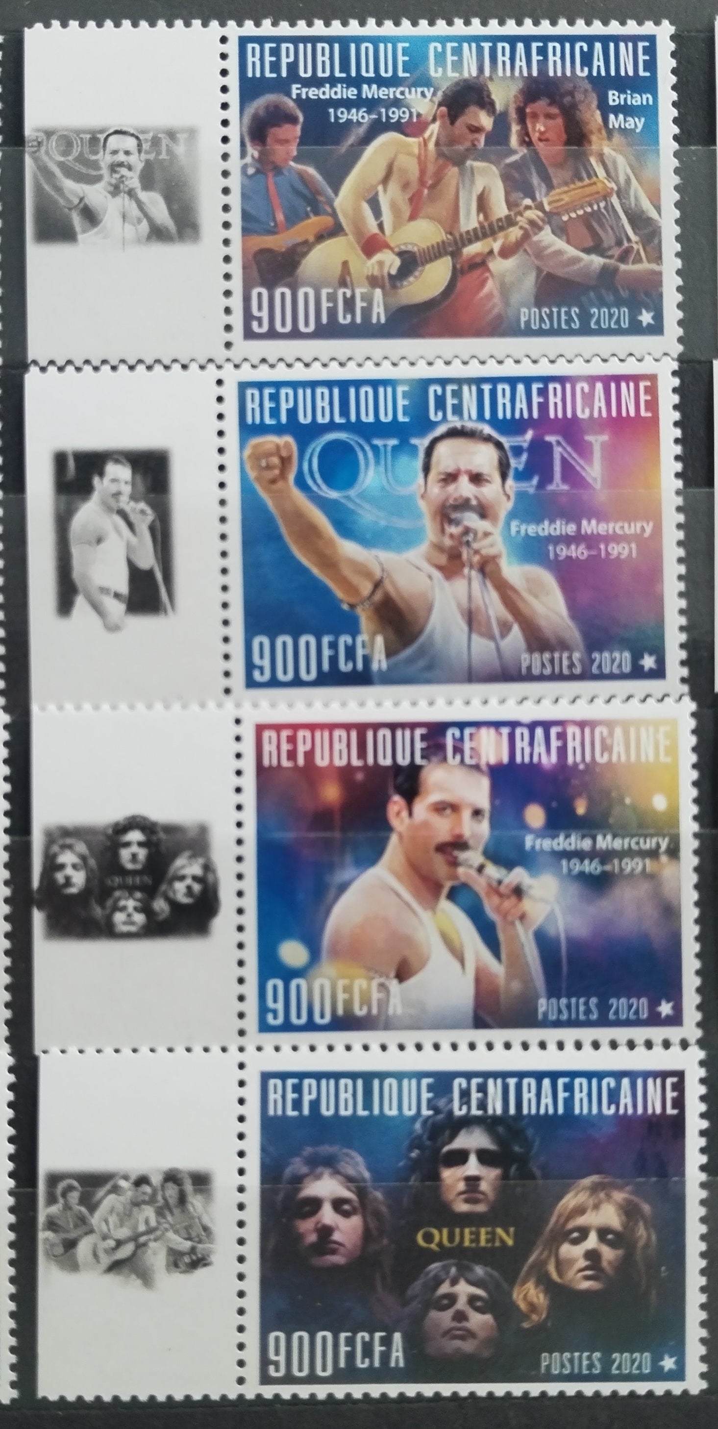 Středoafrická rep. 2020 Kapela Queen, Freddie Mercury