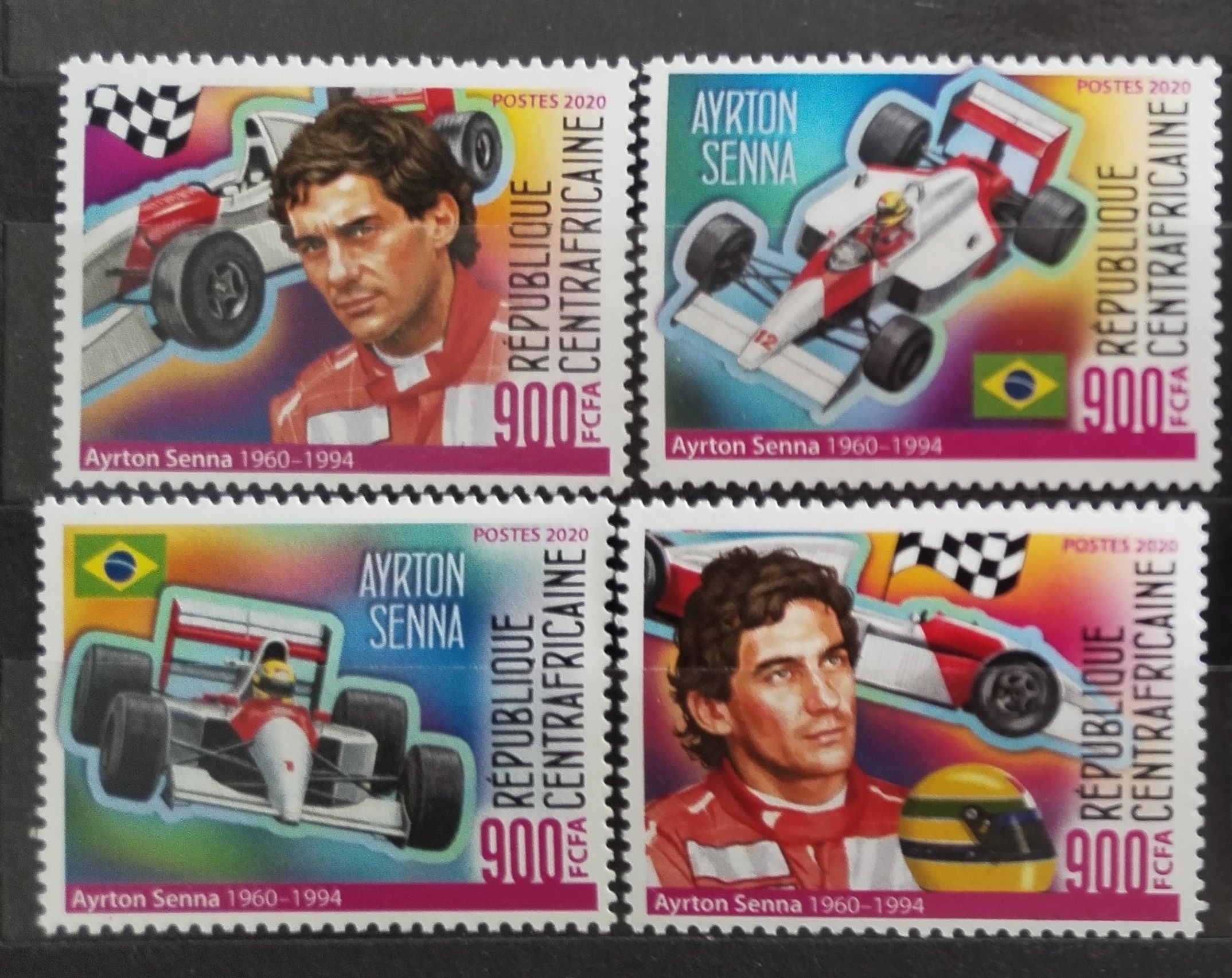 Středoafrická rep. 2020 Závodník Senna, Auta Formule