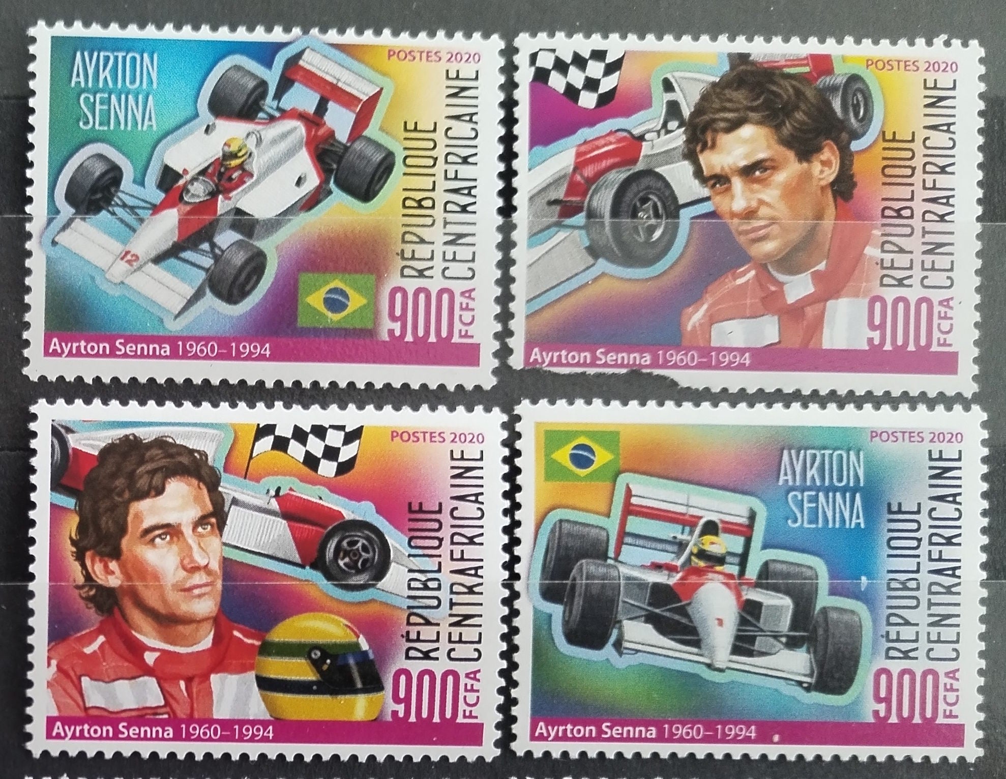 Středoafrická rep. 2020 Závodník Senna, Auta Formule ROŽEK