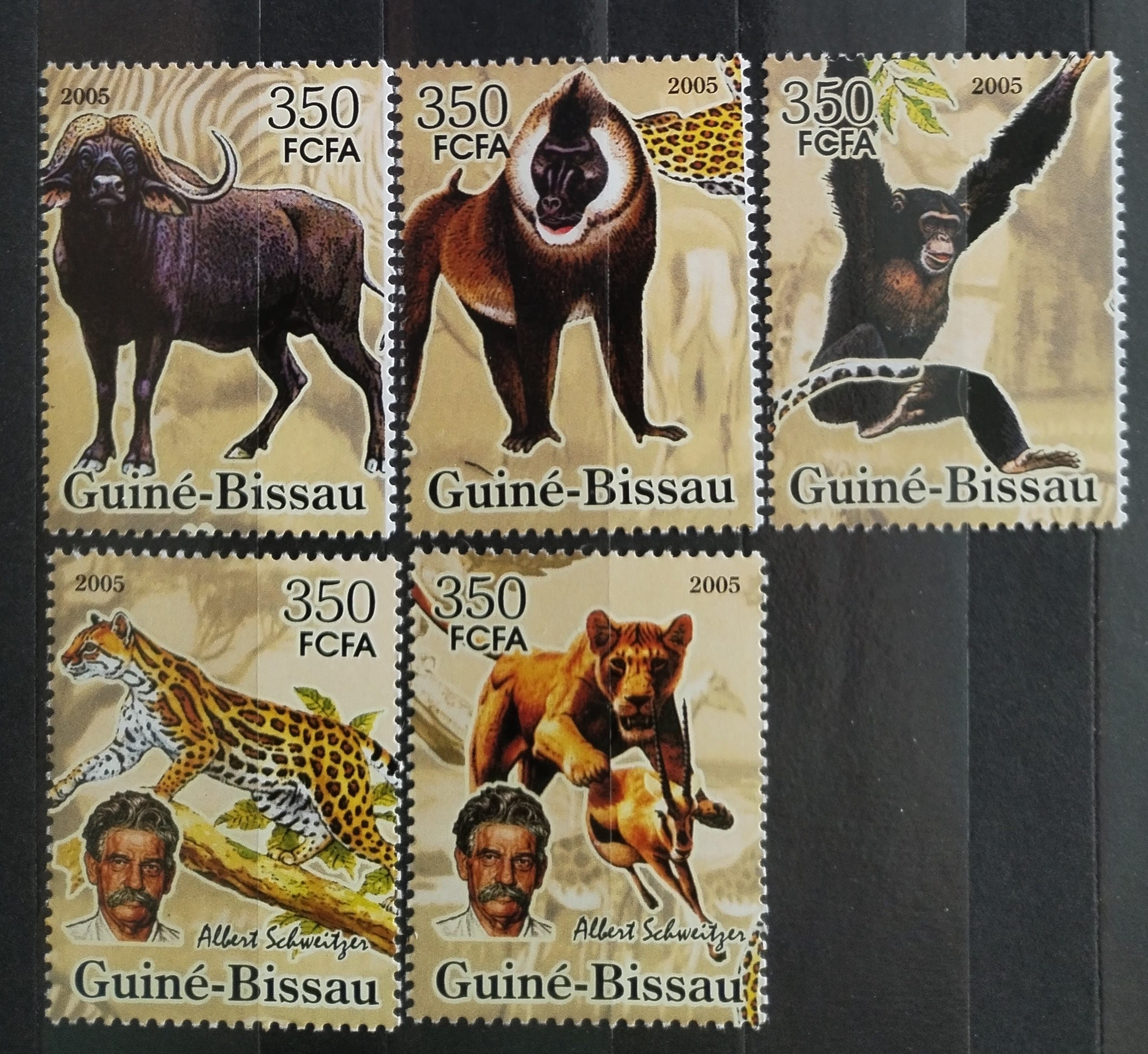 Guinea Bissau 2005 Africká fauna, Opice a lvi