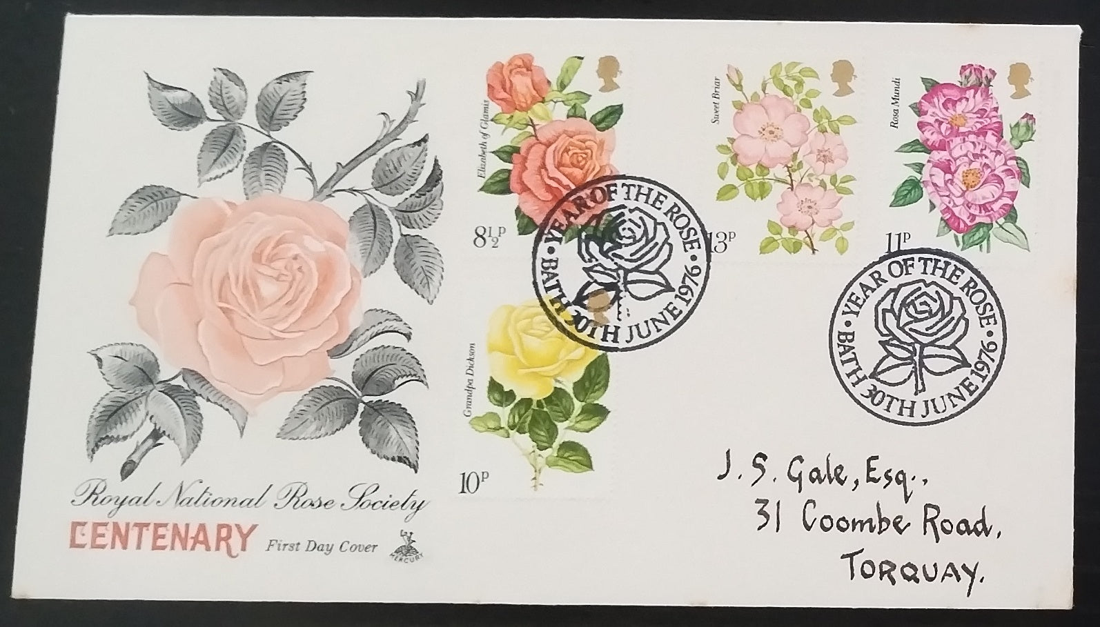 Velká Británie 1976 FDC - Růže a květiny