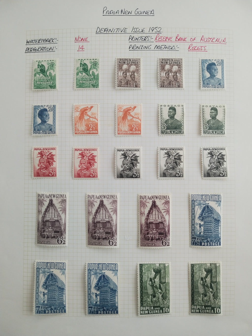 Neražená sbírka Papua Nová Guinea 1952-2003 +1000£