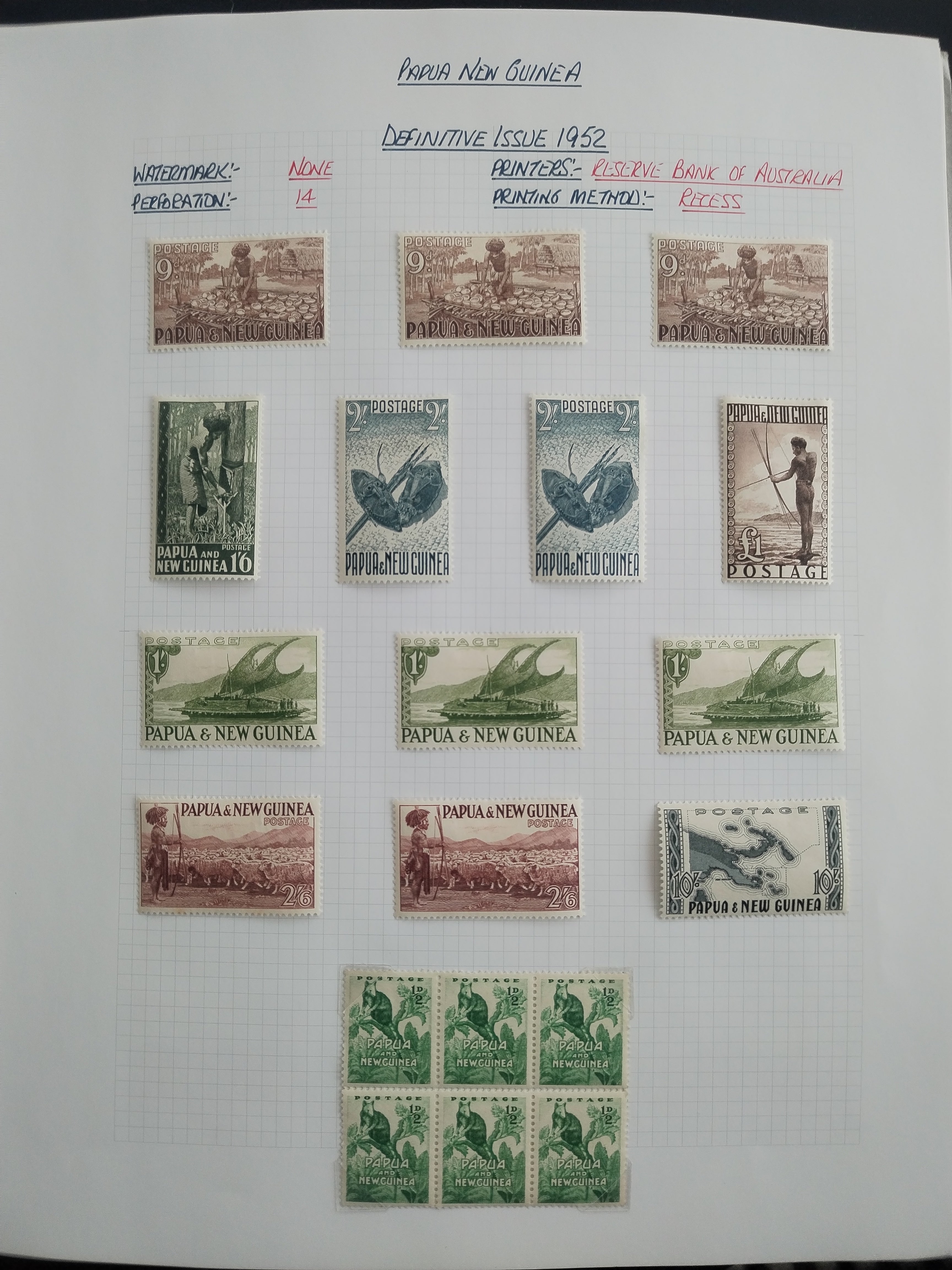 Neražená sbírka Papua Nová Guinea 1952-2003 +1000£