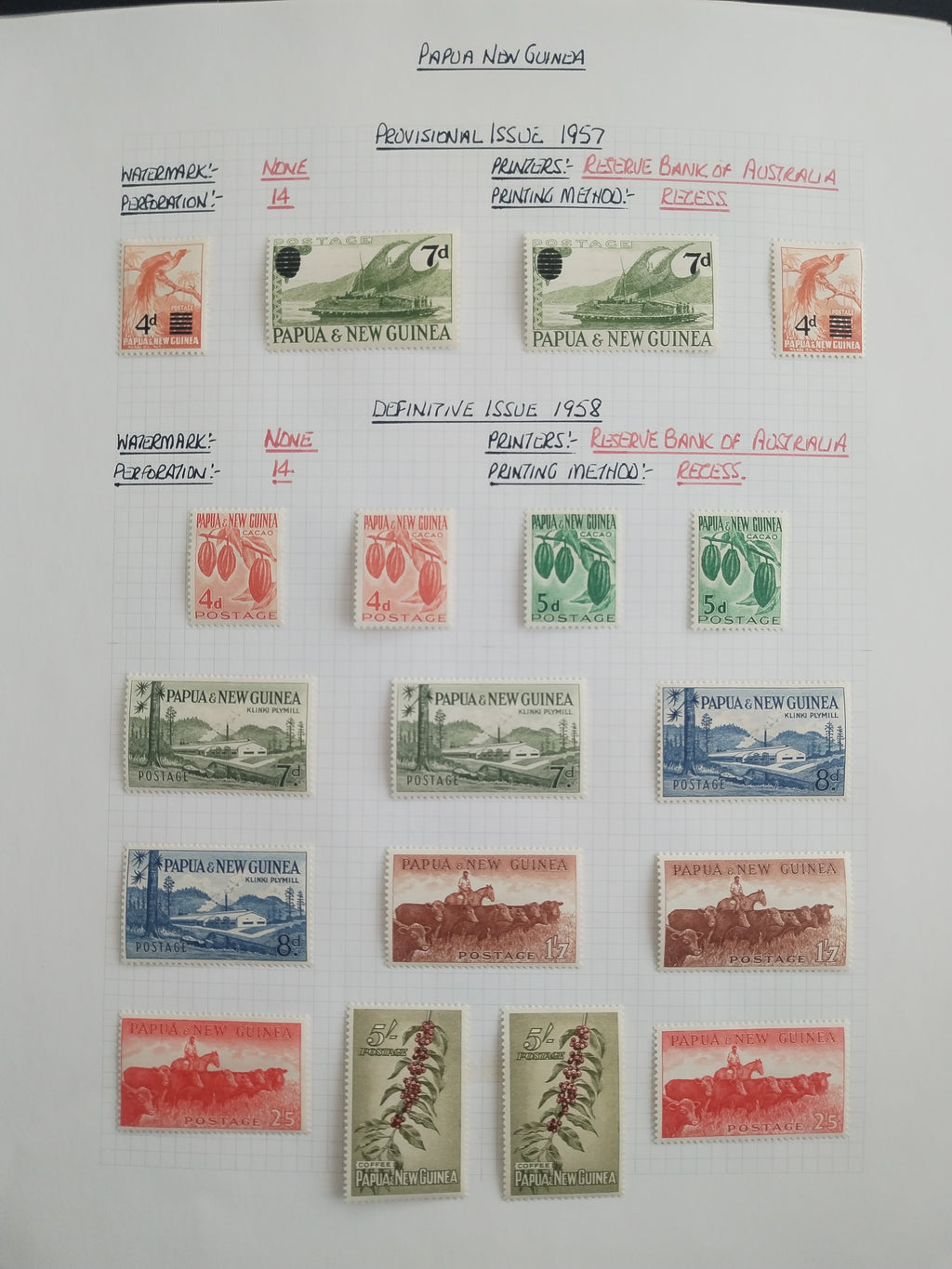 Neražená sbírka Papua Nová Guinea 1952-2003 +1000£