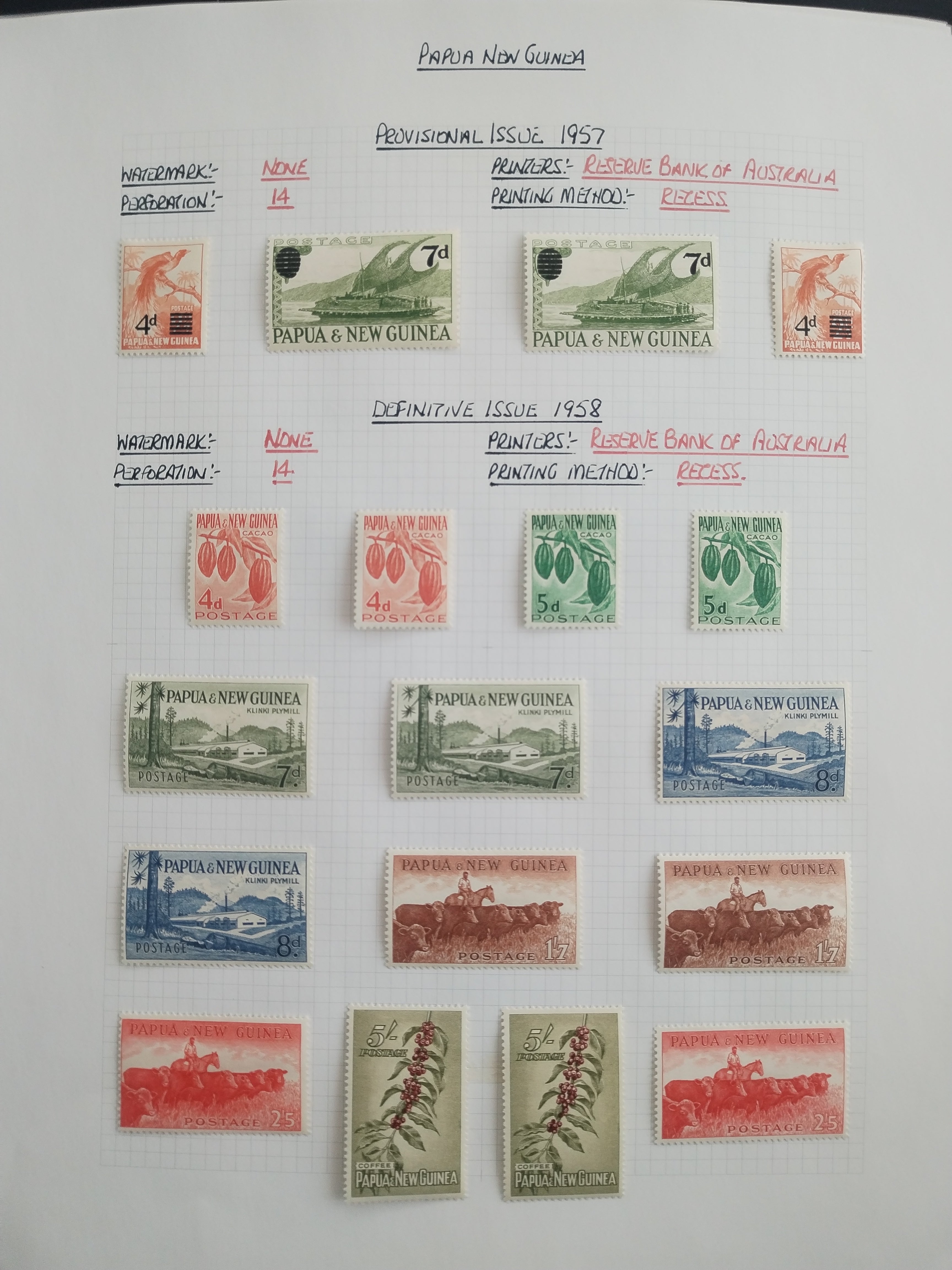 Neražená sbírka Papua Nová Guinea 1952-2003 +1000£