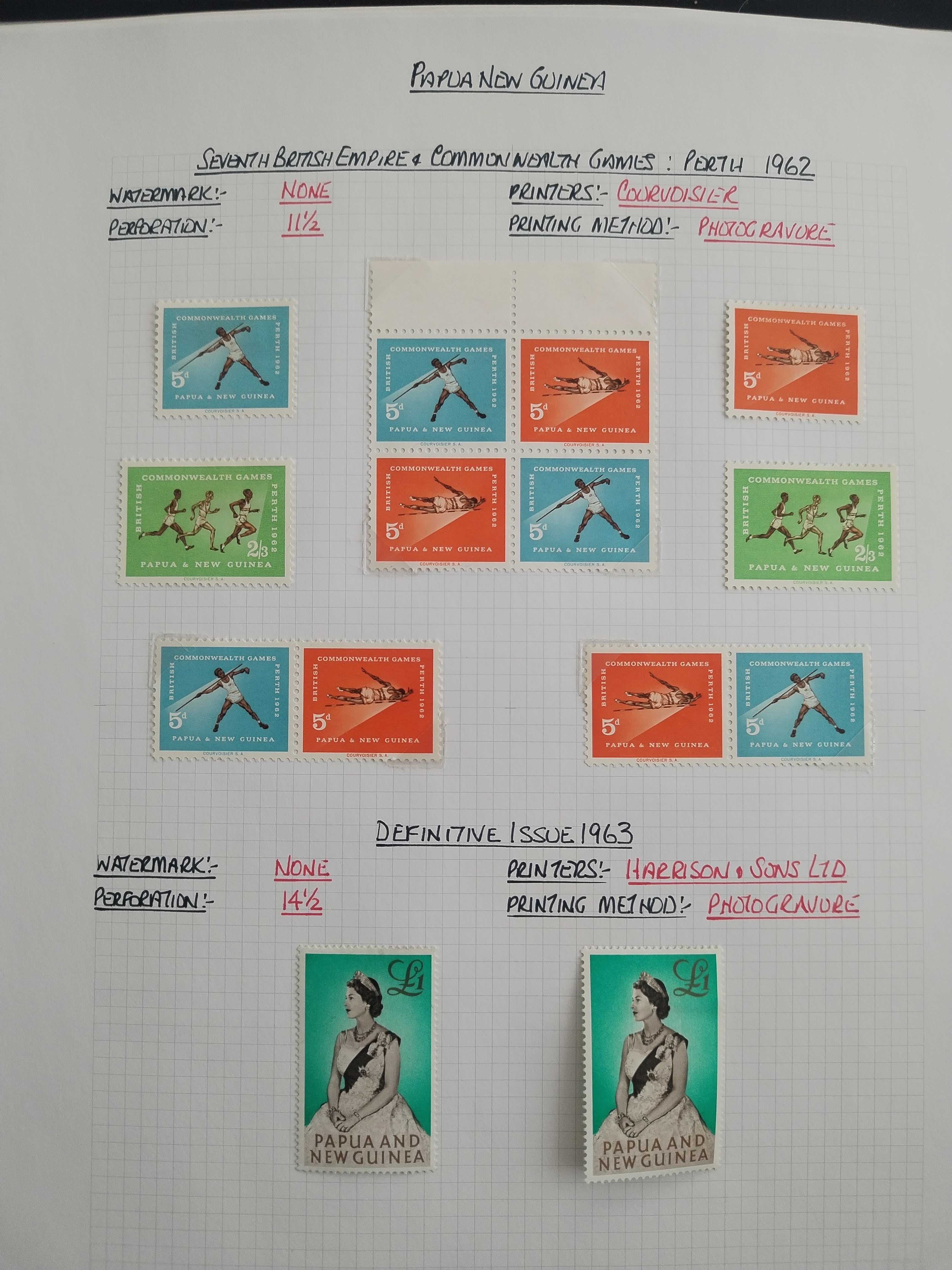 Neražená sbírka Papua Nová Guinea 1952-2003 +1000£