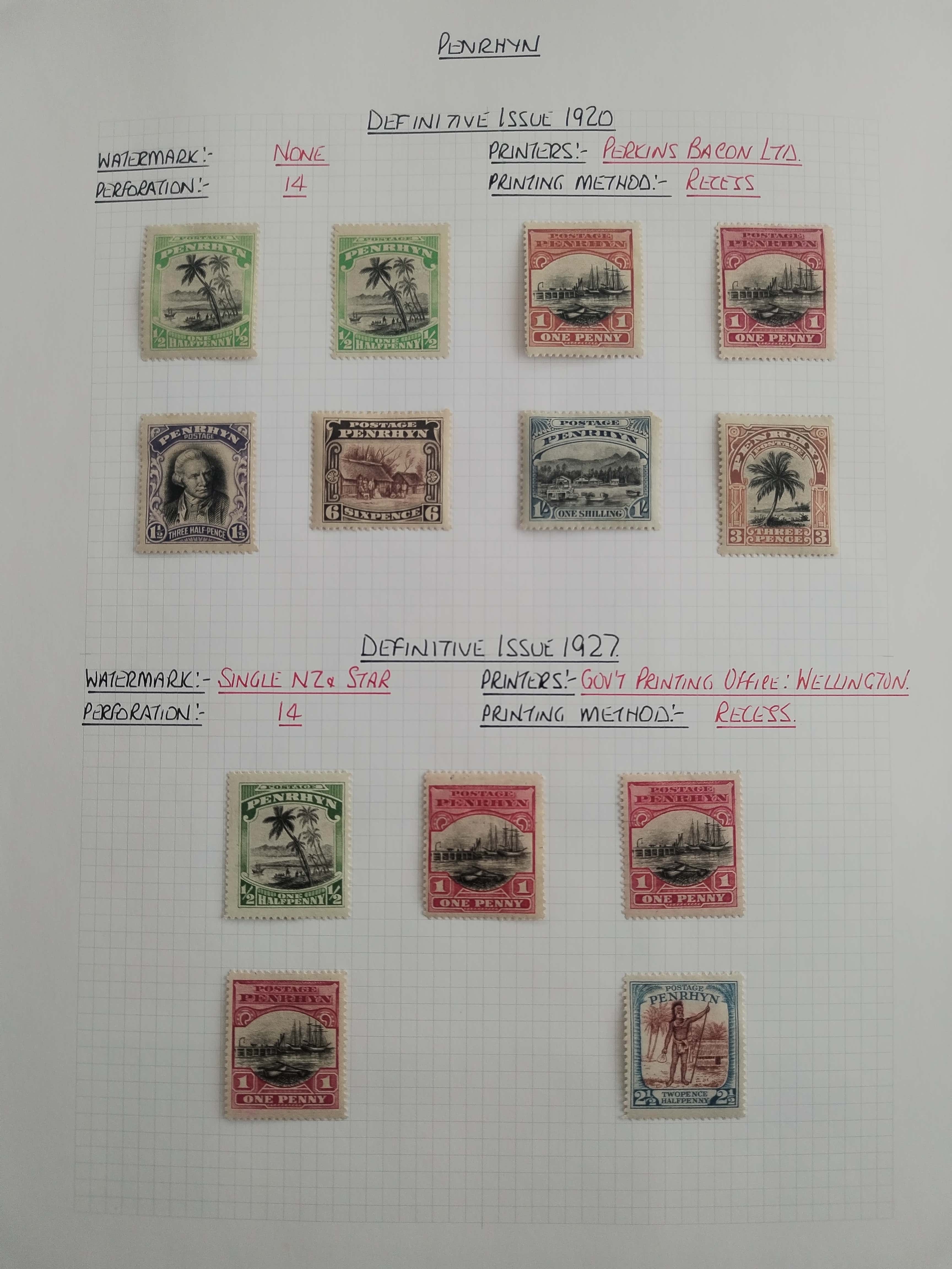 Neražená sbírka Penrhyn 1902-82 630£