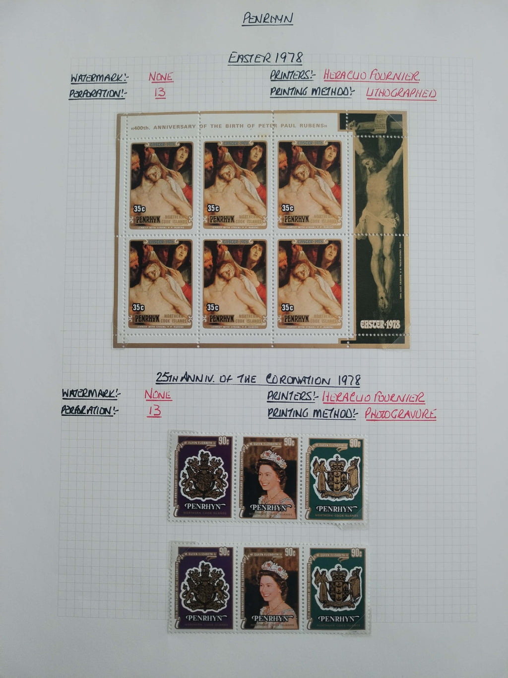 Neražená sbírka Penrhyn 1902-82 630£