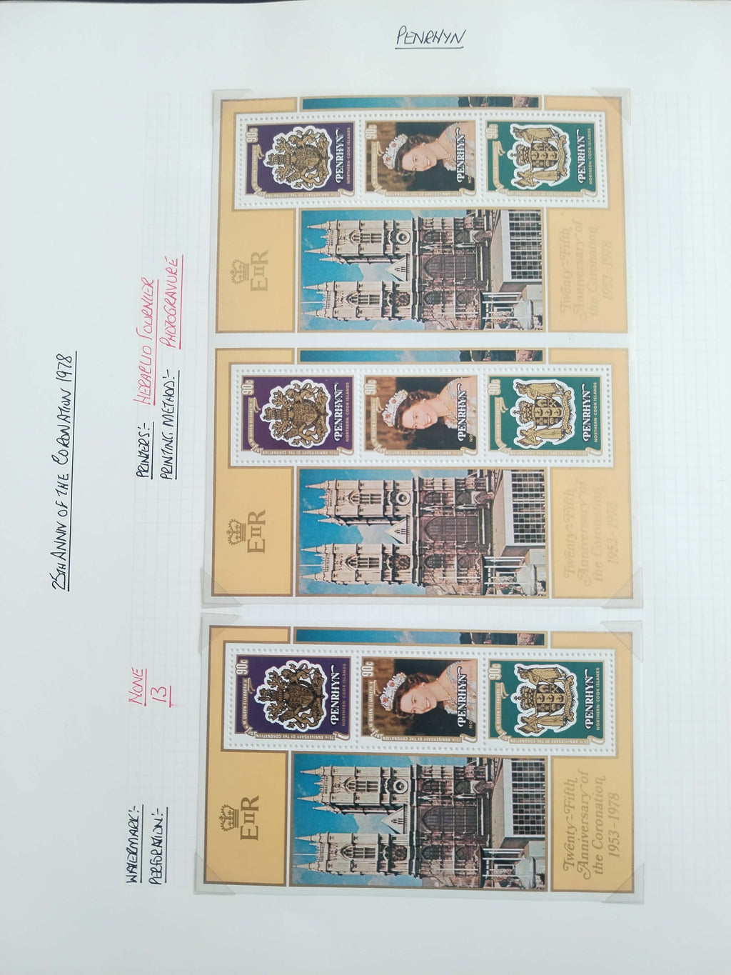 Neražená sbírka Penrhyn 1902-82 630£