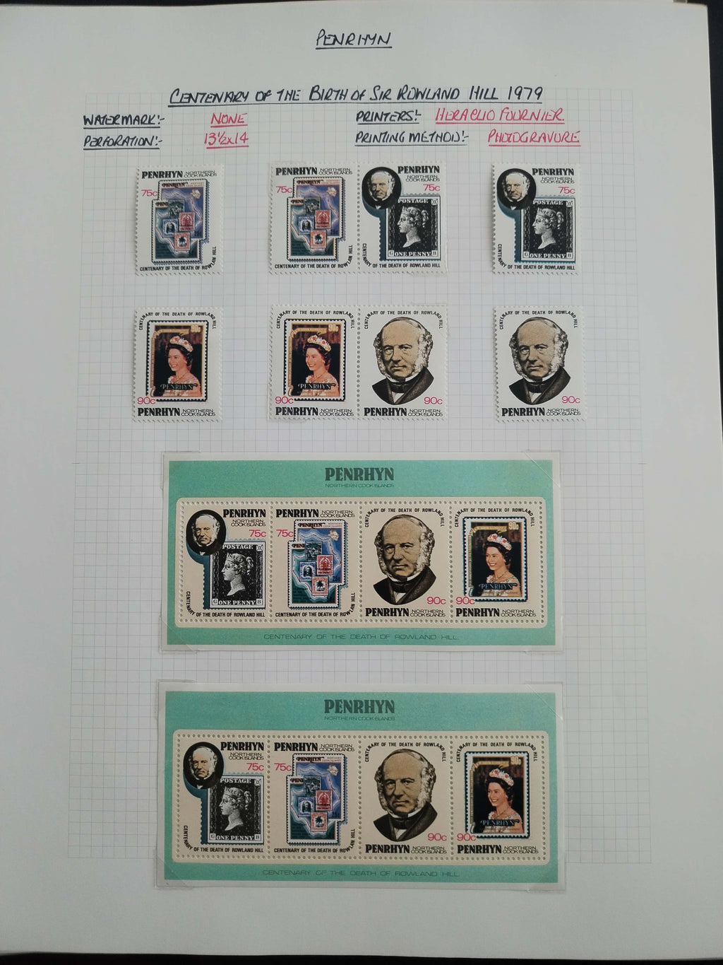 Neražená sbírka Penrhyn 1902-82 630£