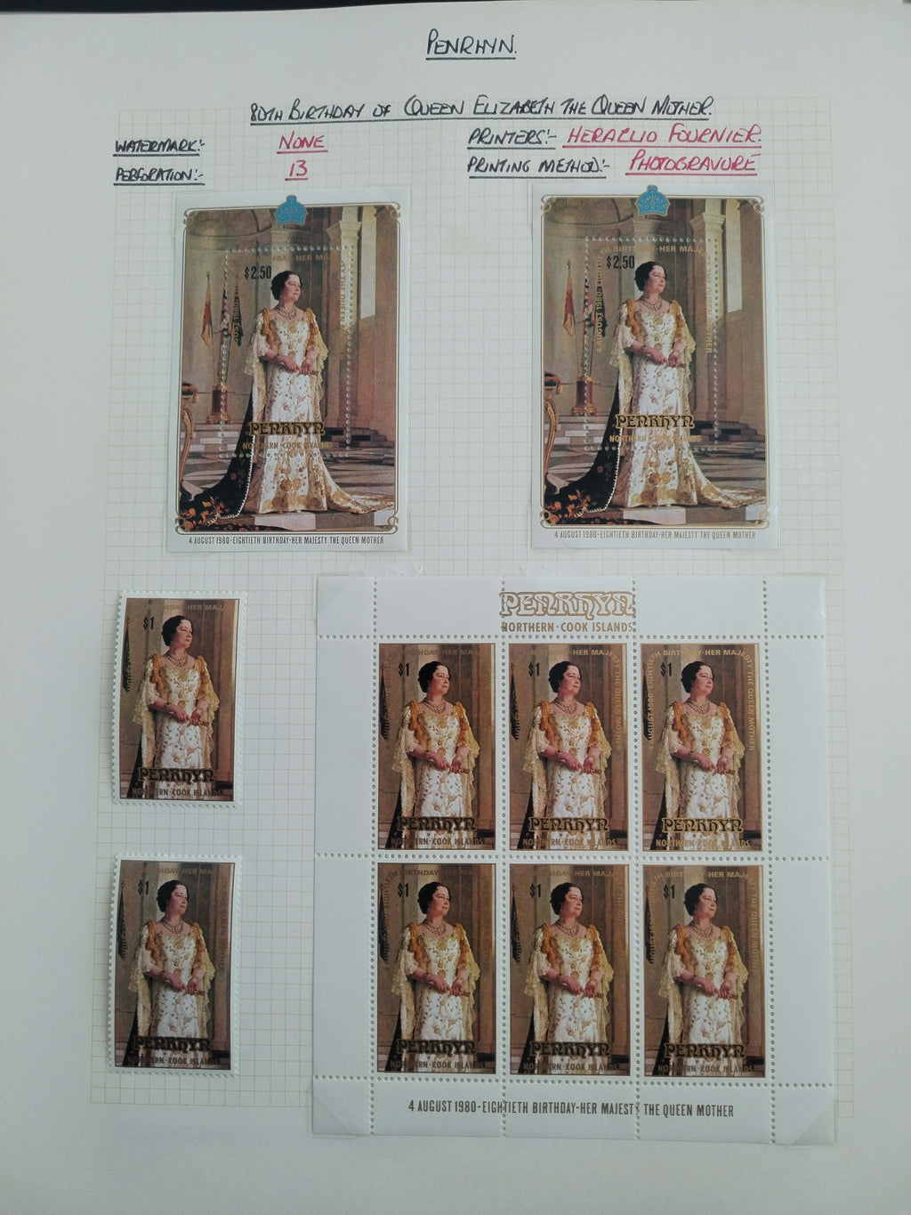 Neražená sbírka Penrhyn 1902-82 630£
