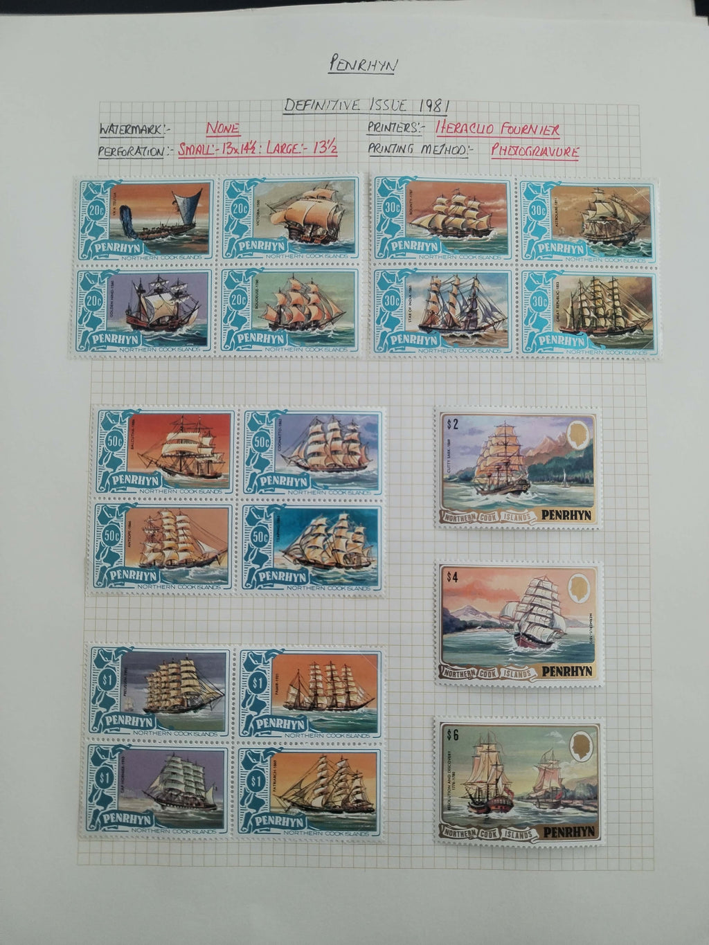 Neražená sbírka Penrhyn 1902-82 630£