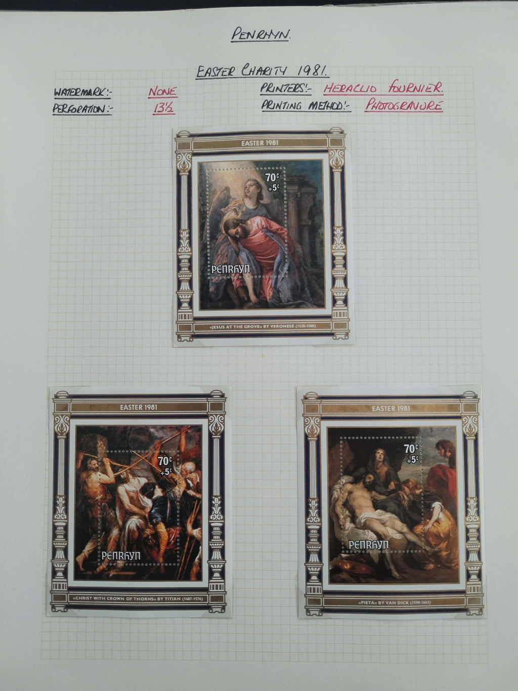 Neražená sbírka Penrhyn 1902-82 630£
