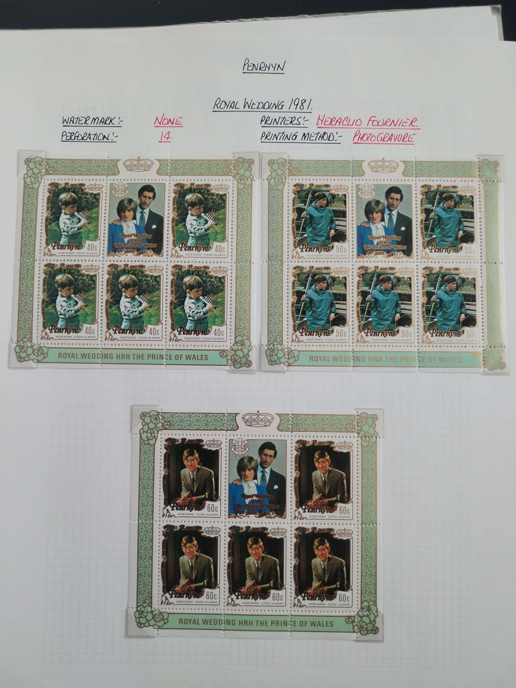 Neražená sbírka Penrhyn 1902-82 630£