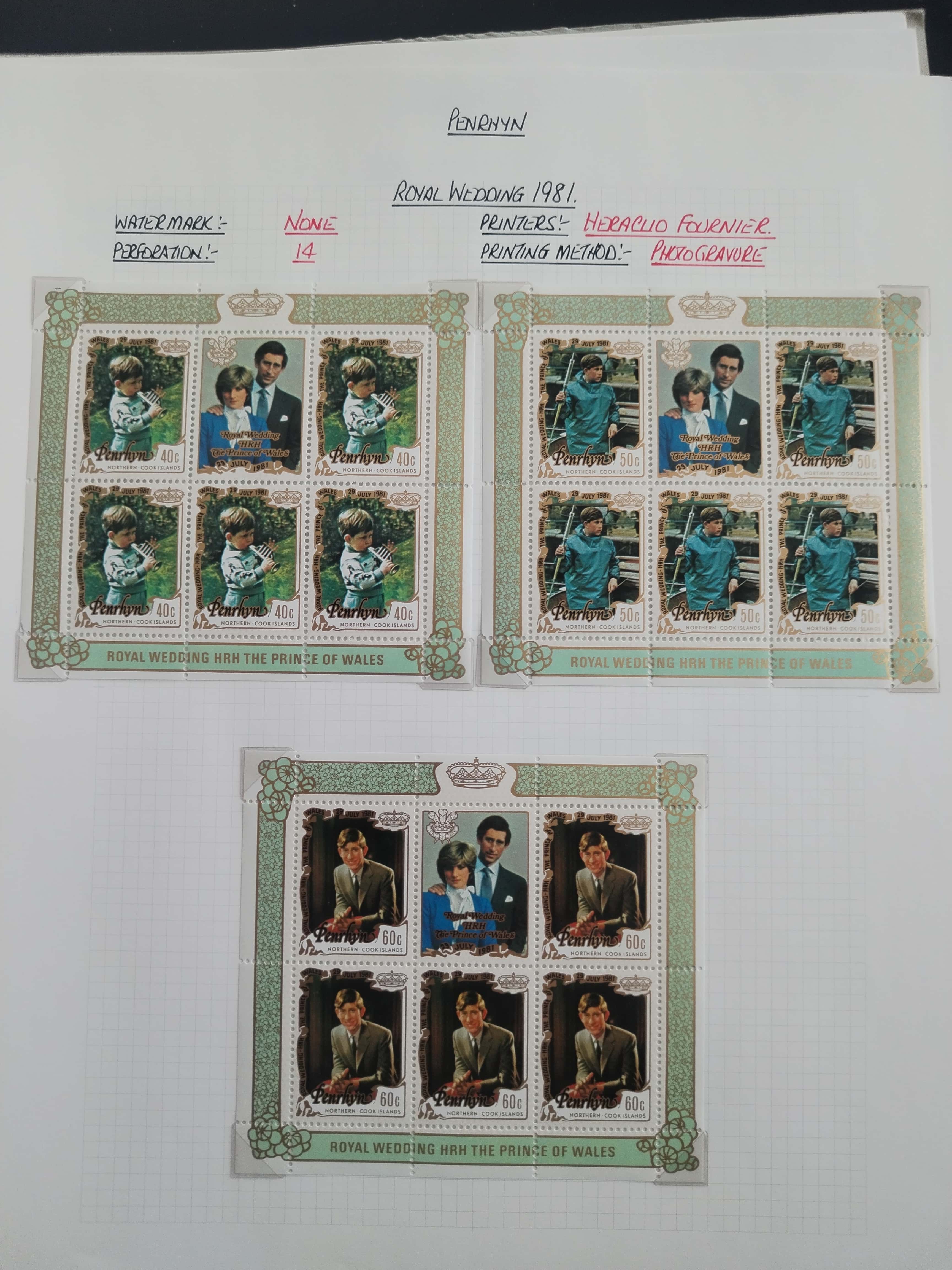 Neražená sbírka Penrhyn 1902-82 630£
