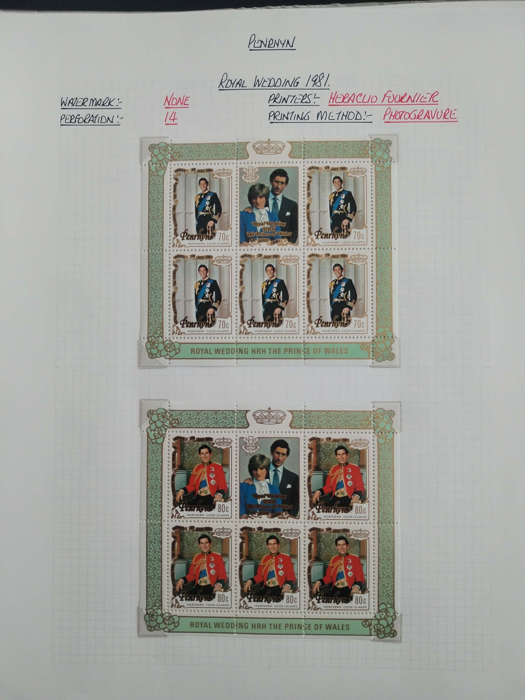 Neražená sbírka Penrhyn 1902-82 630£