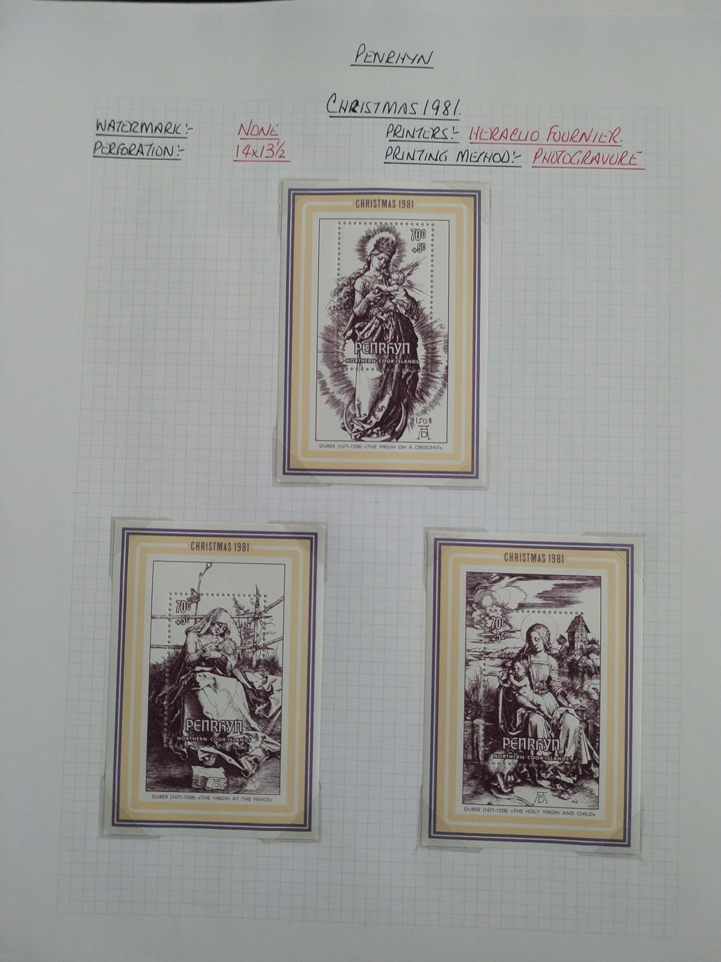 Neražená sbírka Penrhyn 1902-82 630£