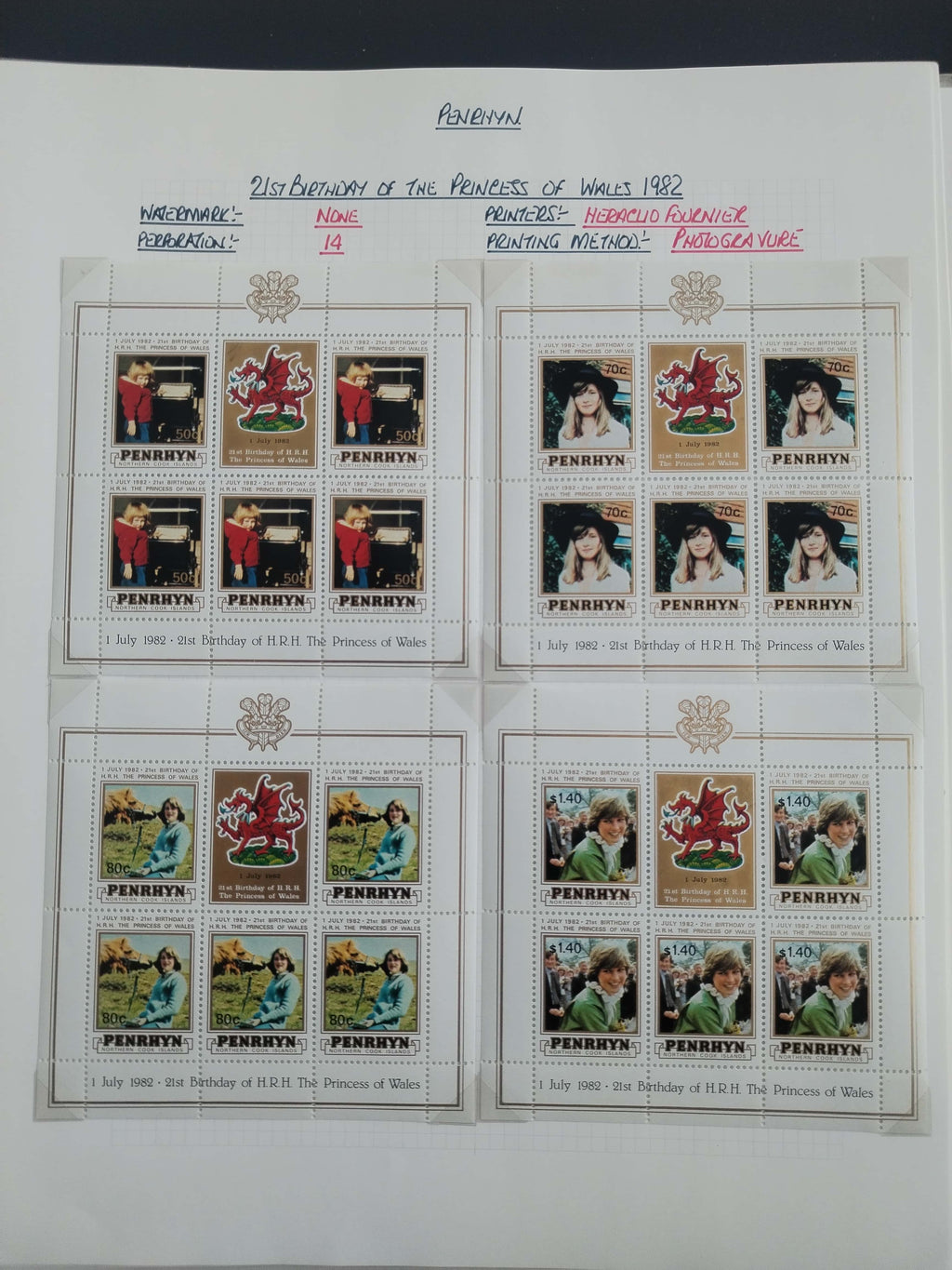 Neražená sbírka Penrhyn 1902-82 630£