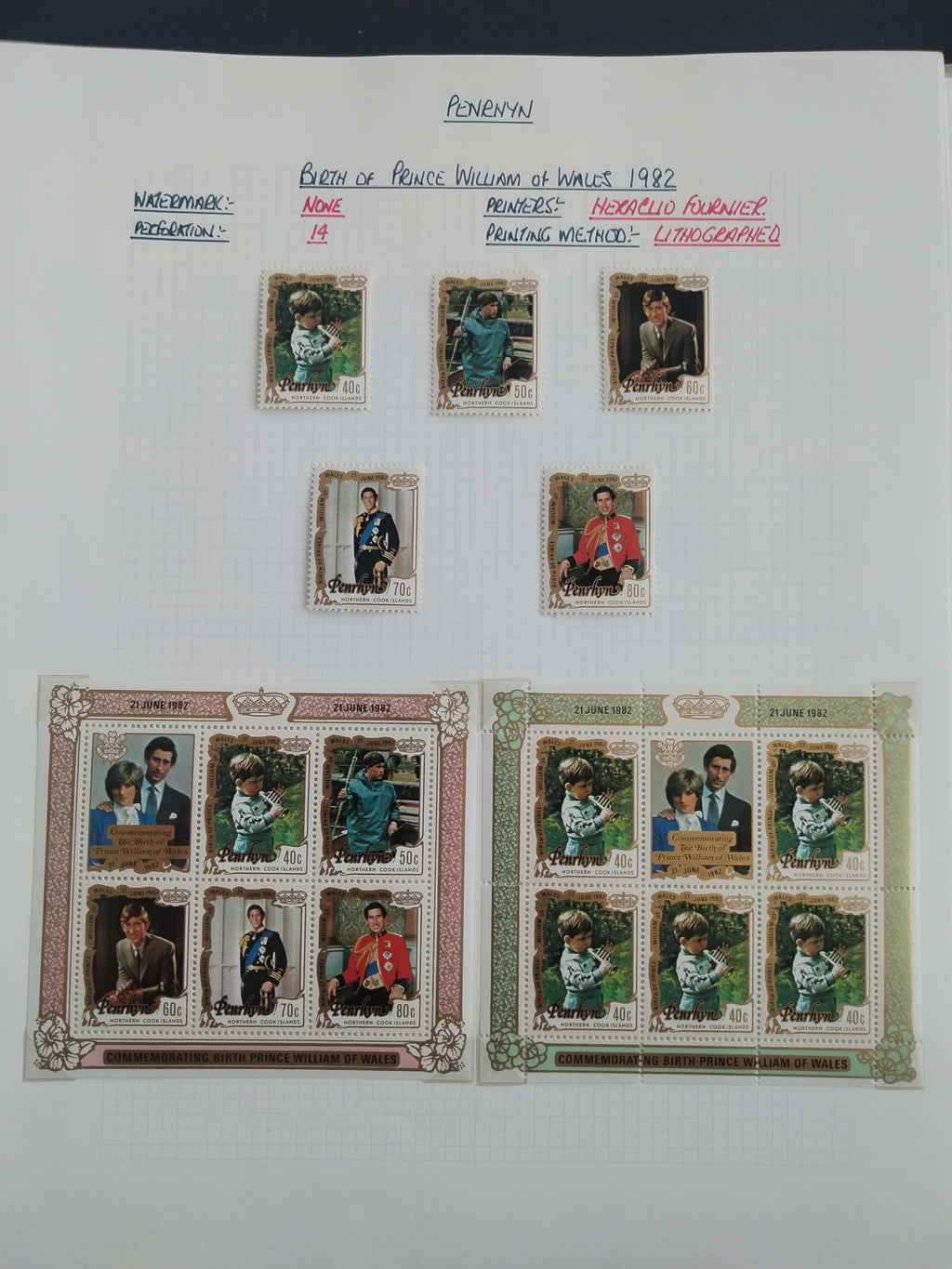 Neražená sbírka Penrhyn 1902-82 630£
