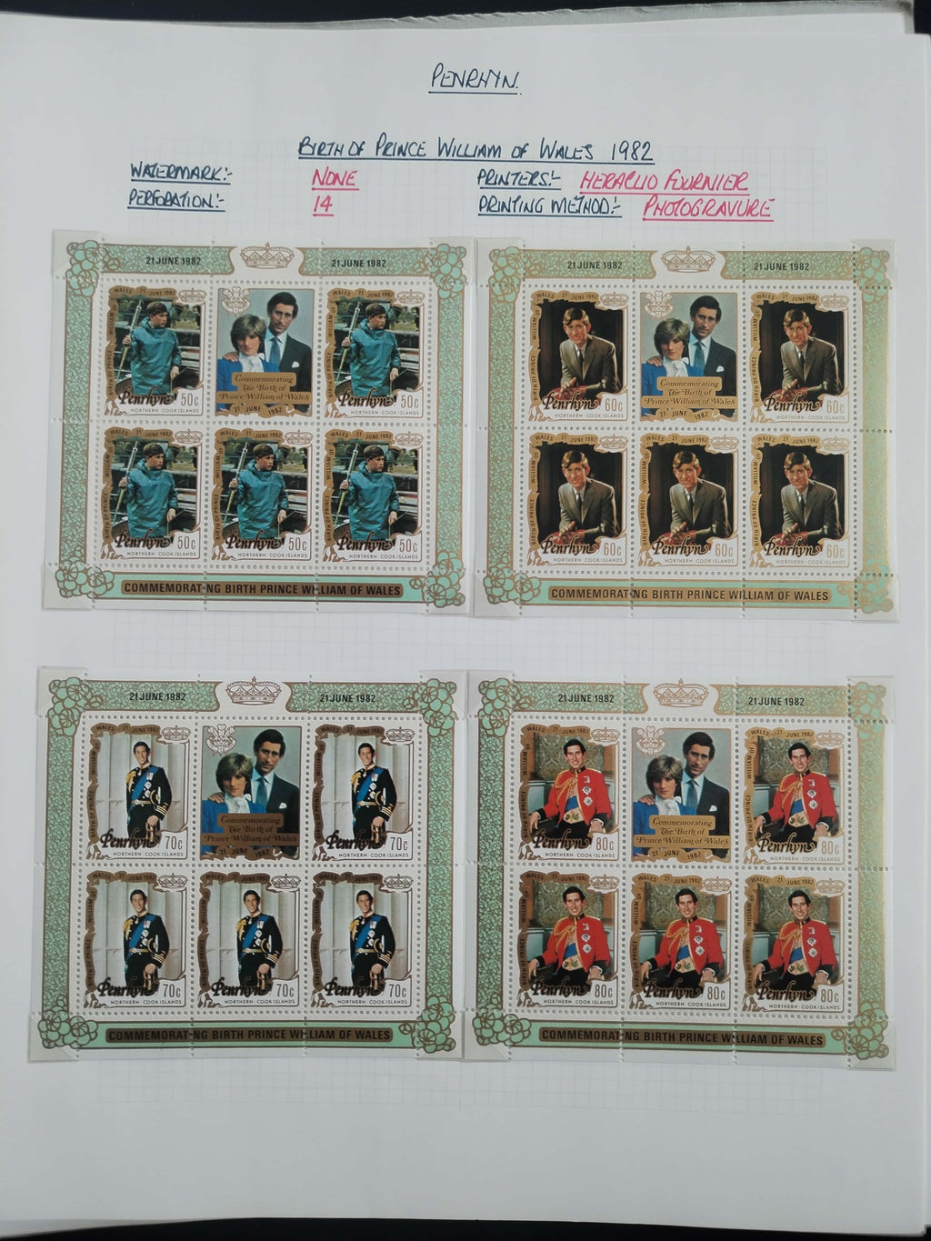 Neražená sbírka Penrhyn 1902-82 630£