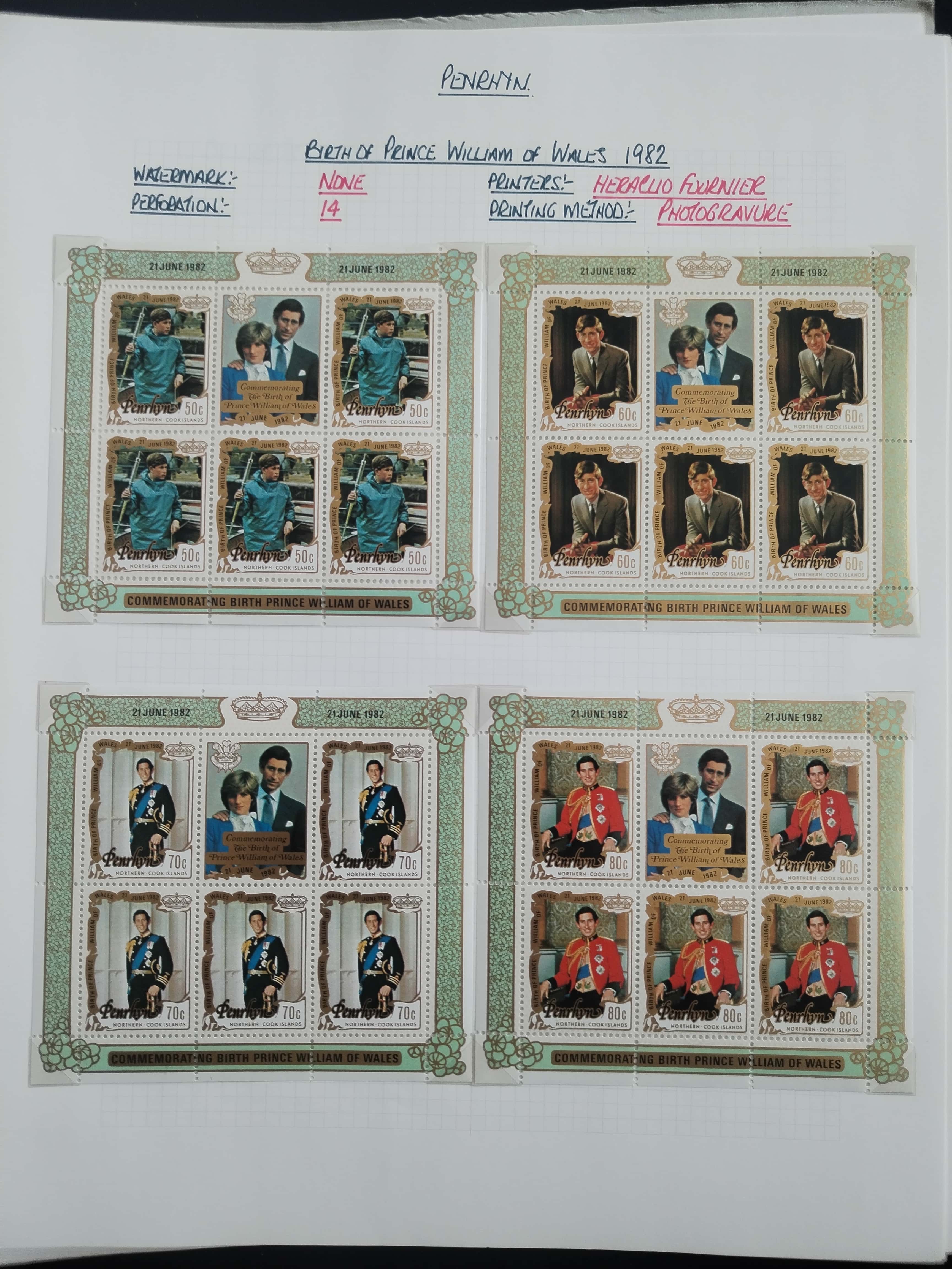 Neražená sbírka Penrhyn 1902-82 630£