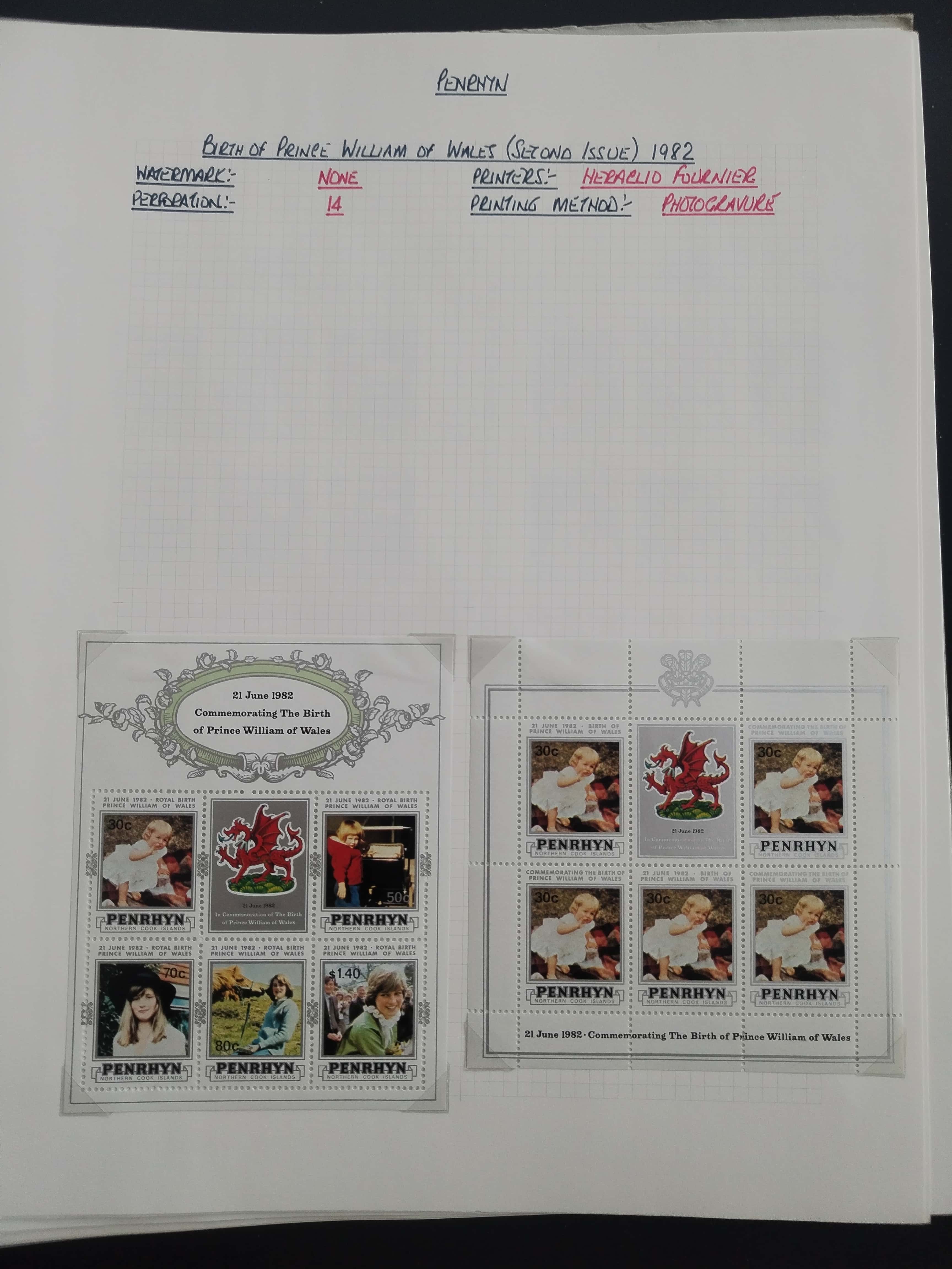Neražená sbírka Penrhyn 1902-82 630£