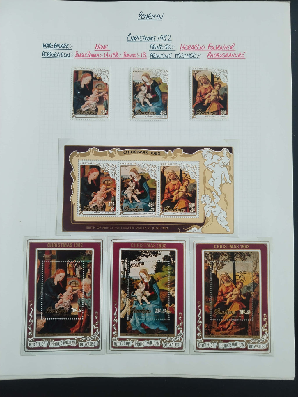Neražená sbírka Penrhyn 1902-82 630£