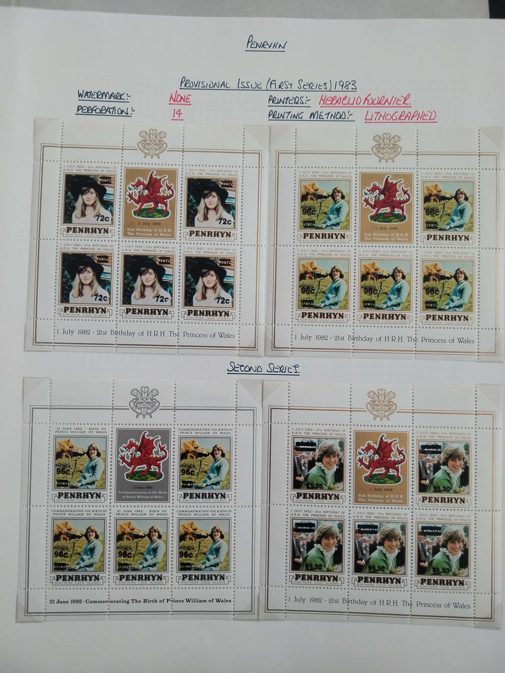 Neražená sbírka Penrhyn 1902-82 630£