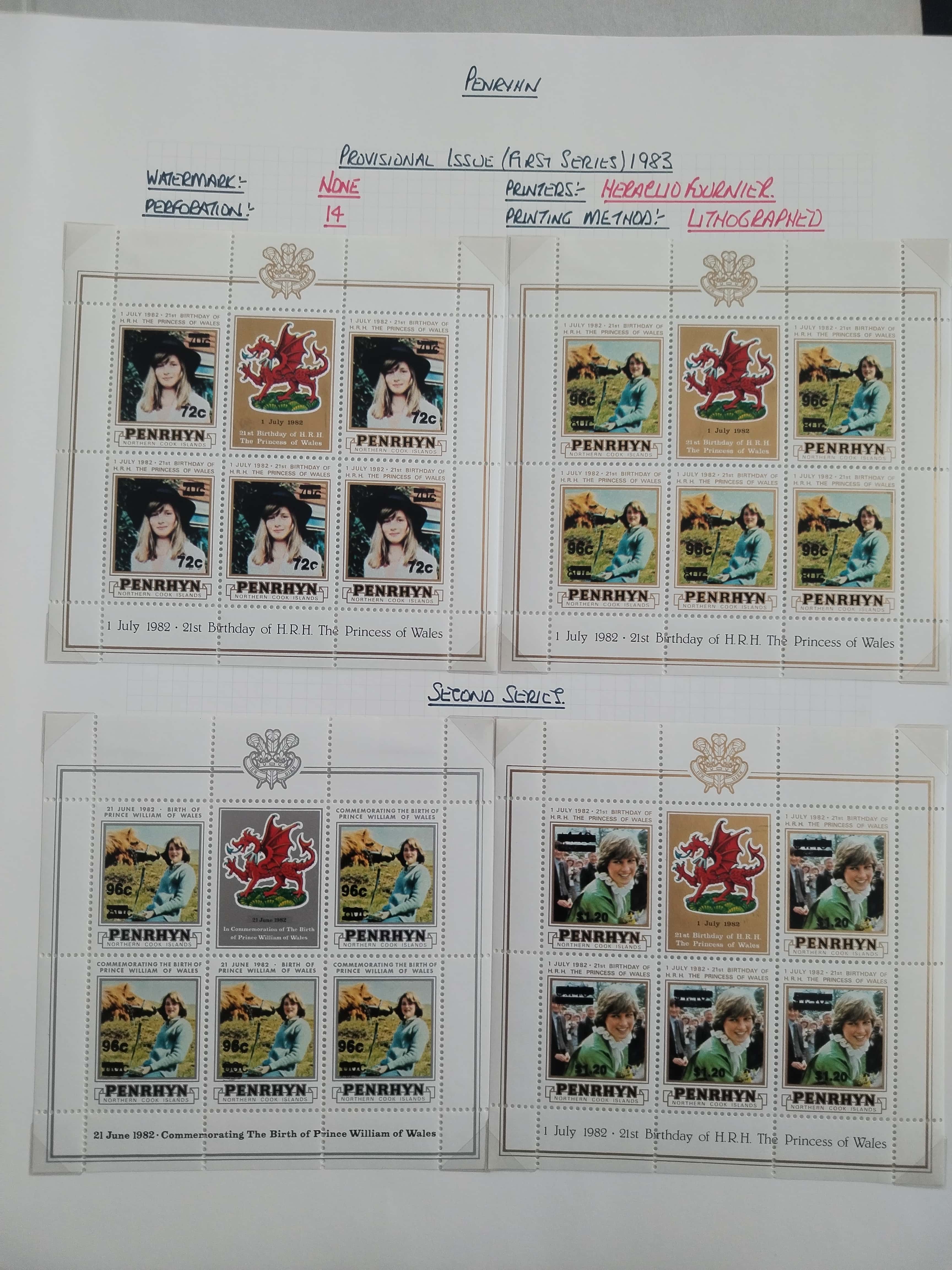 Neražená sbírka Penrhyn 1902-82 630£