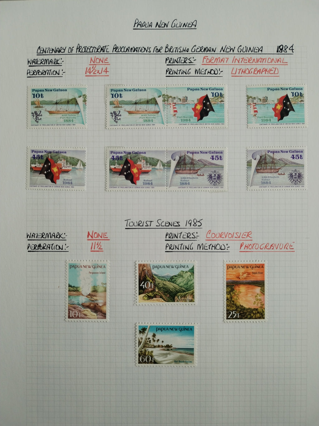Neražená sbírka Papua Nová Guinea 1952-2003 +1000£