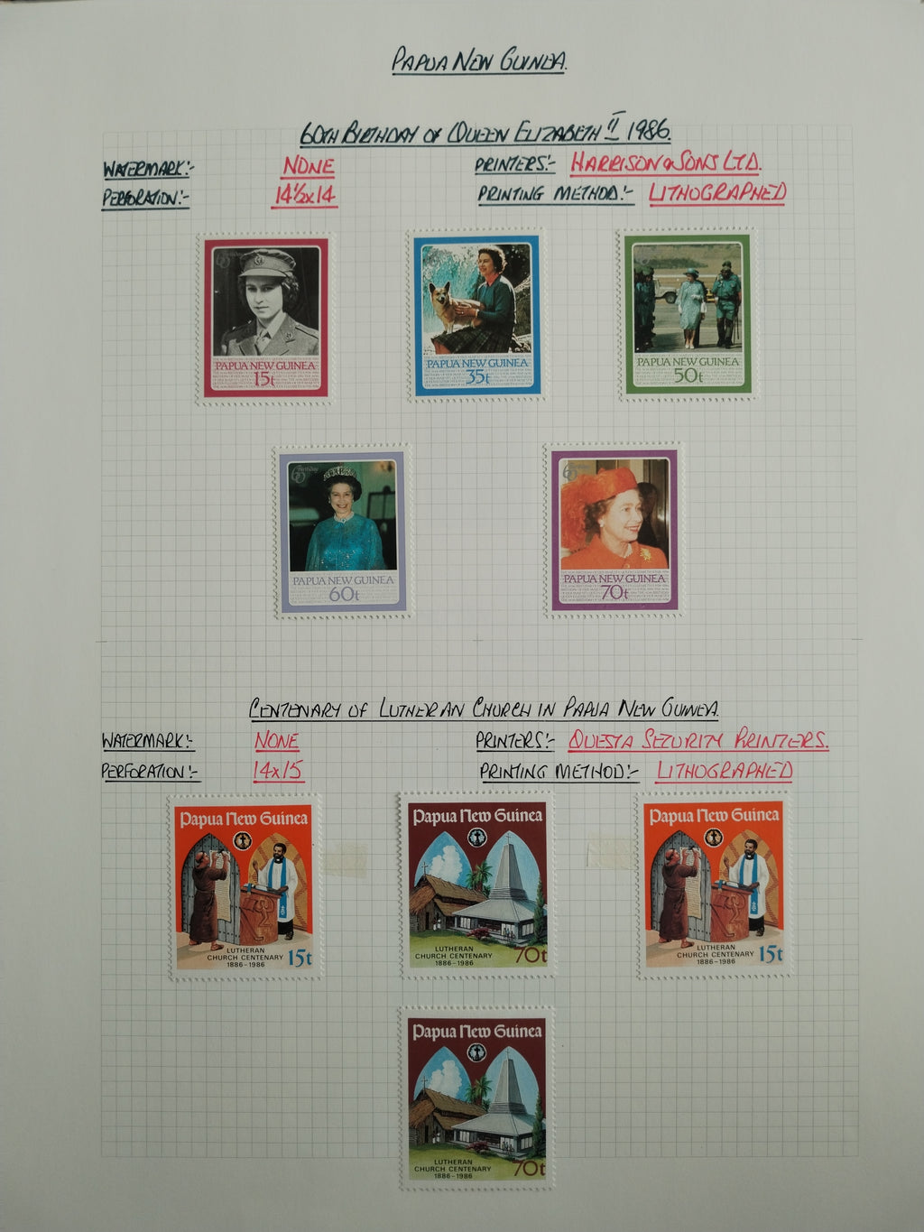 Neražená sbírka Papua Nová Guinea 1952-2003 +1000£