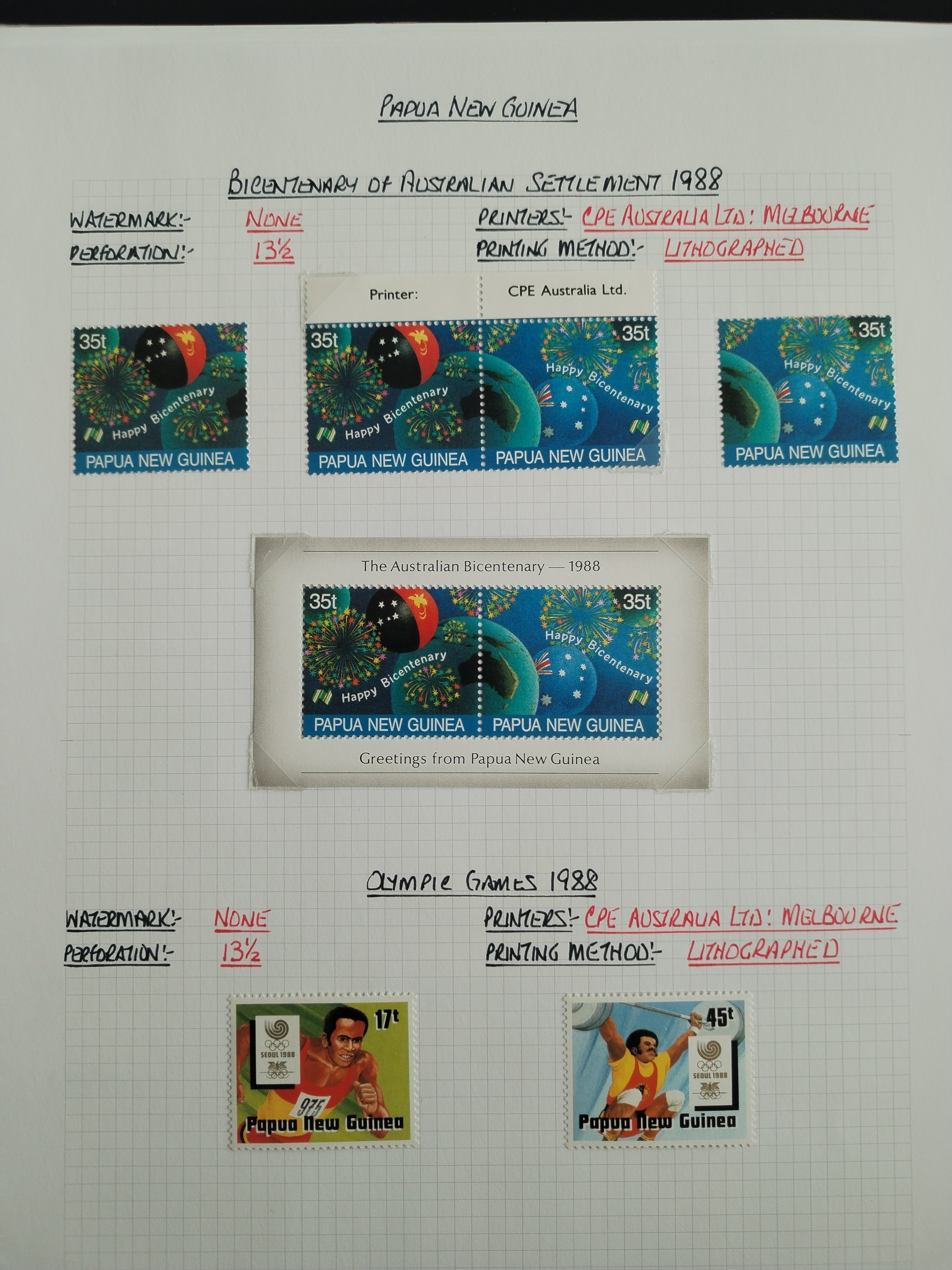 Neražená sbírka Papua Nová Guinea 1952-2003 +1000£