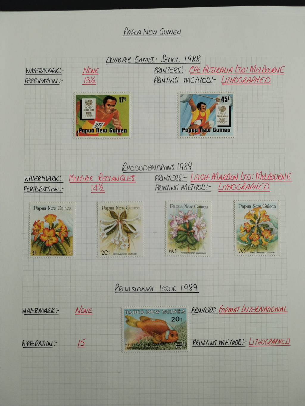 Neražená sbírka Papua Nová Guinea 1952-2003 +1000£