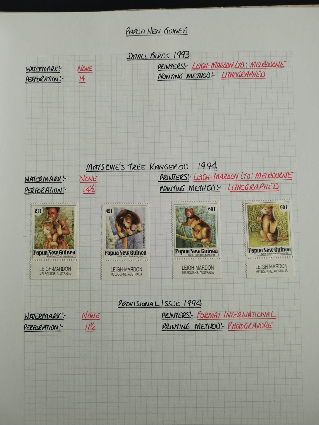 Neražená sbírka Papua Nová Guinea 1952-2003 +1000£