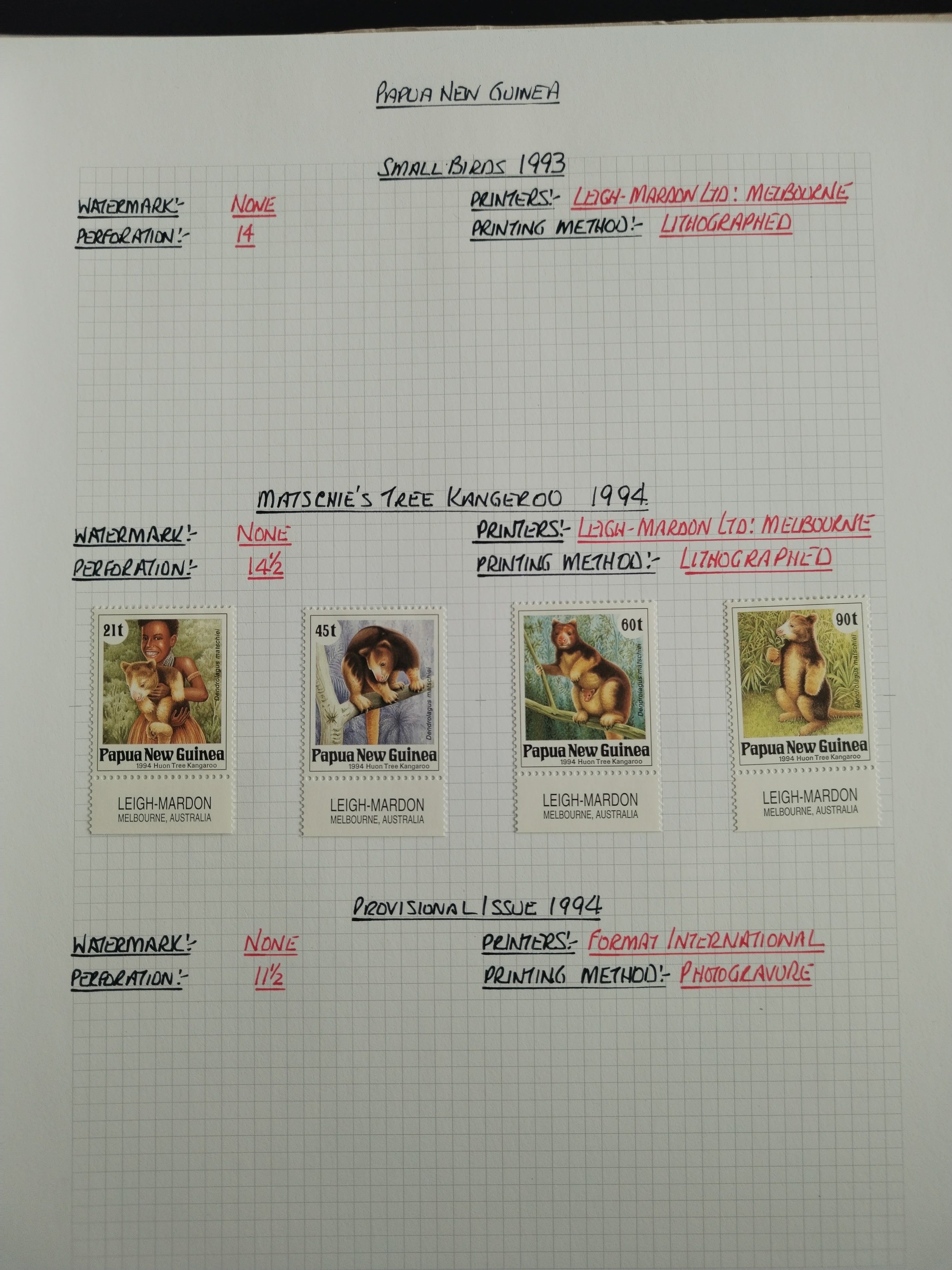 Neražená sbírka Papua Nová Guinea 1952-2003 +1000£